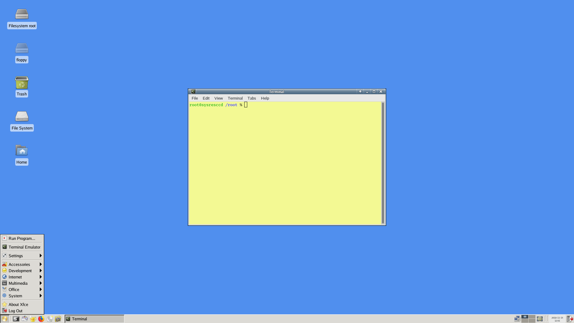 SystemRescue desktop screenshot: 5.3.2