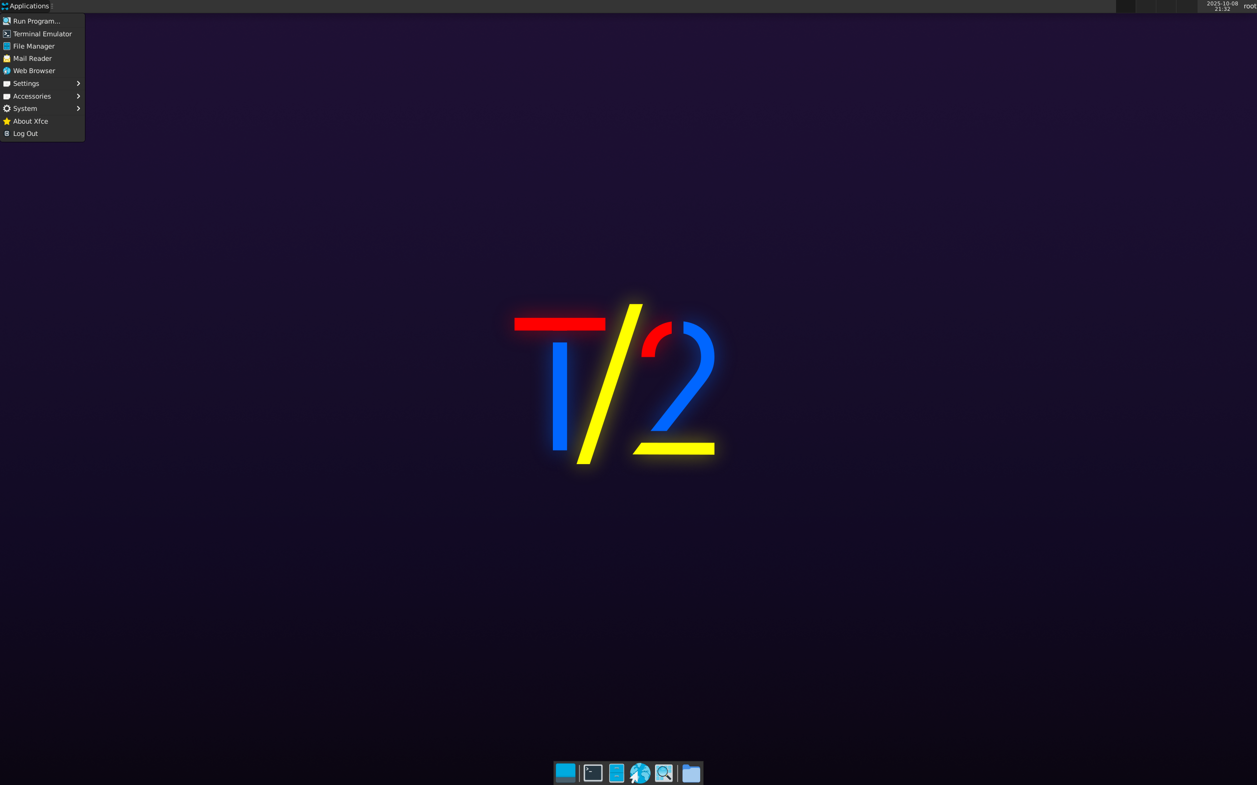 T2 Linux desktop screenshot: 25.10