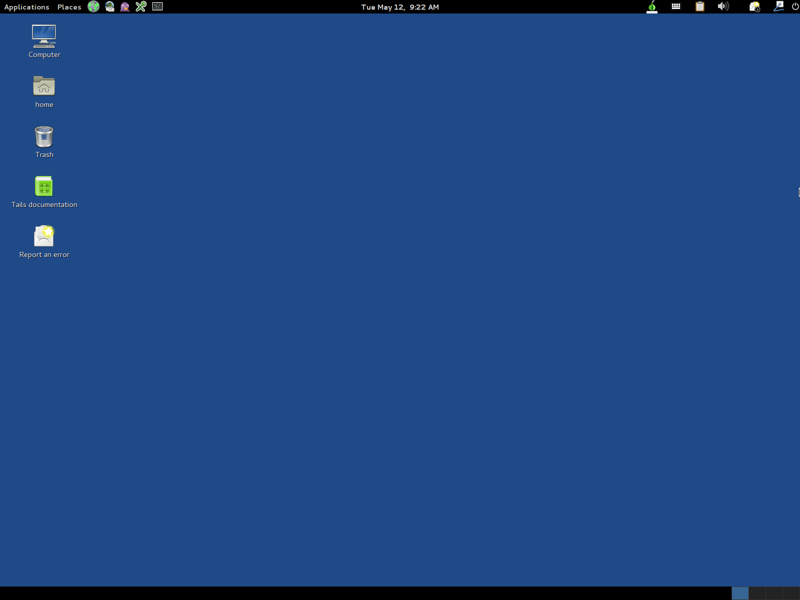 Tails desktop screenshot: 1.4