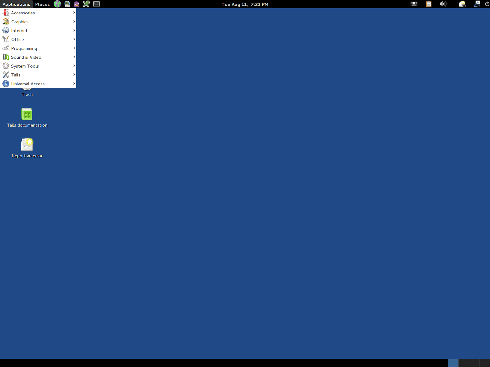 Tails desktop screenshot: 1.5