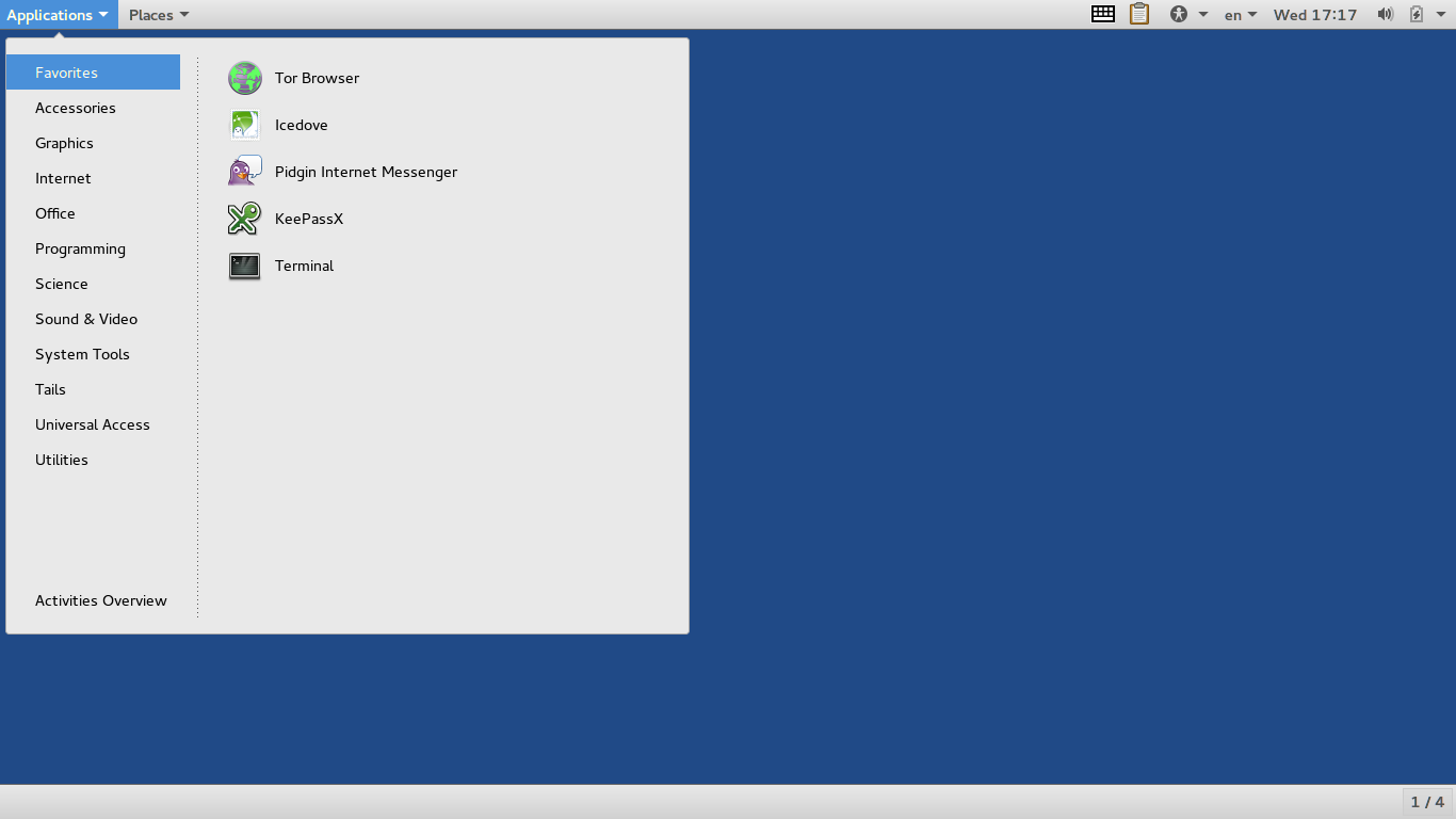 Tails desktop screenshot: 2.0
