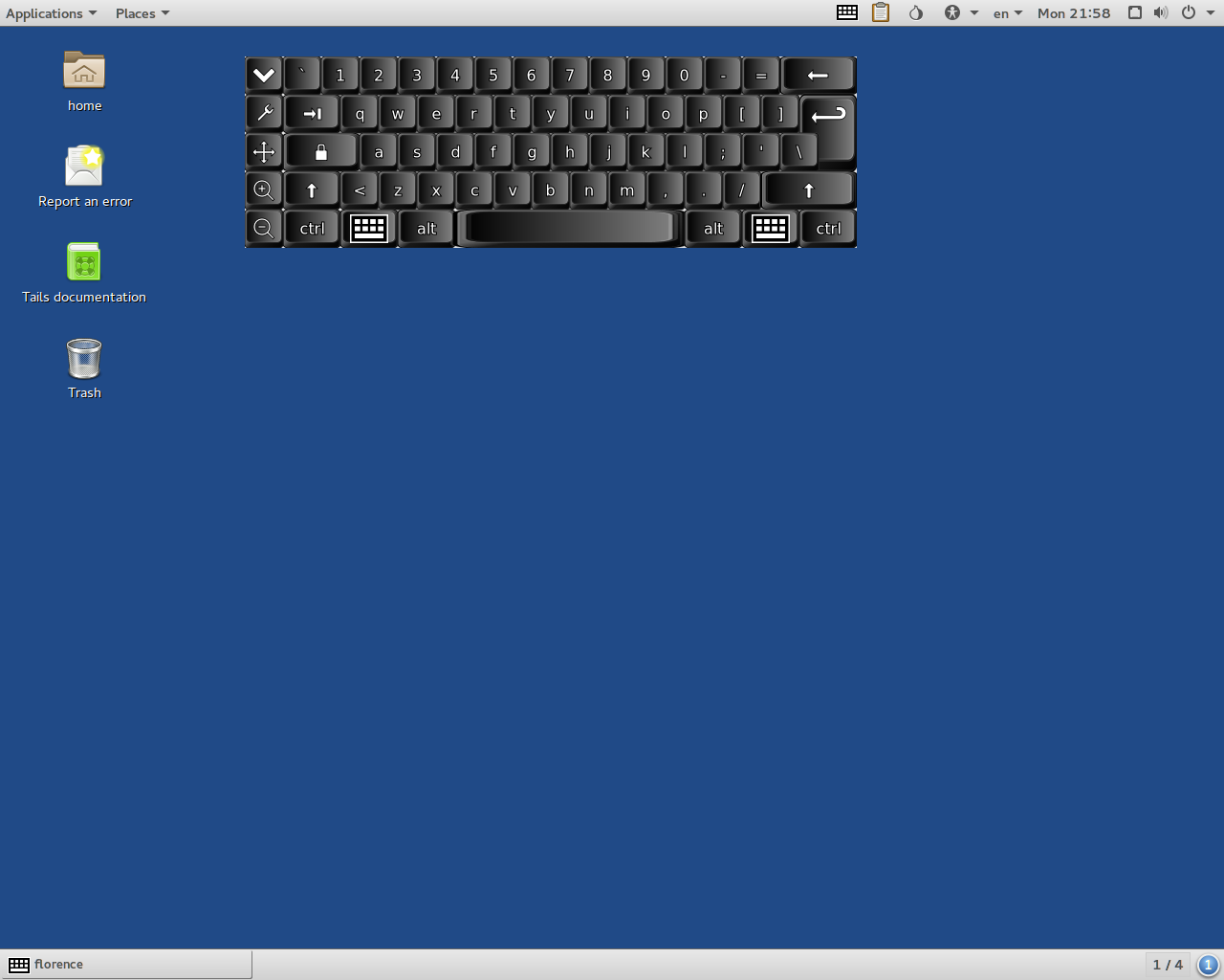 Tails desktop screenshot: 2.3