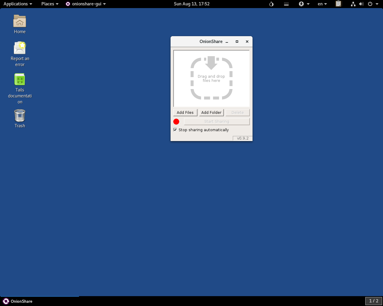 Tails desktop screenshot: 3.1