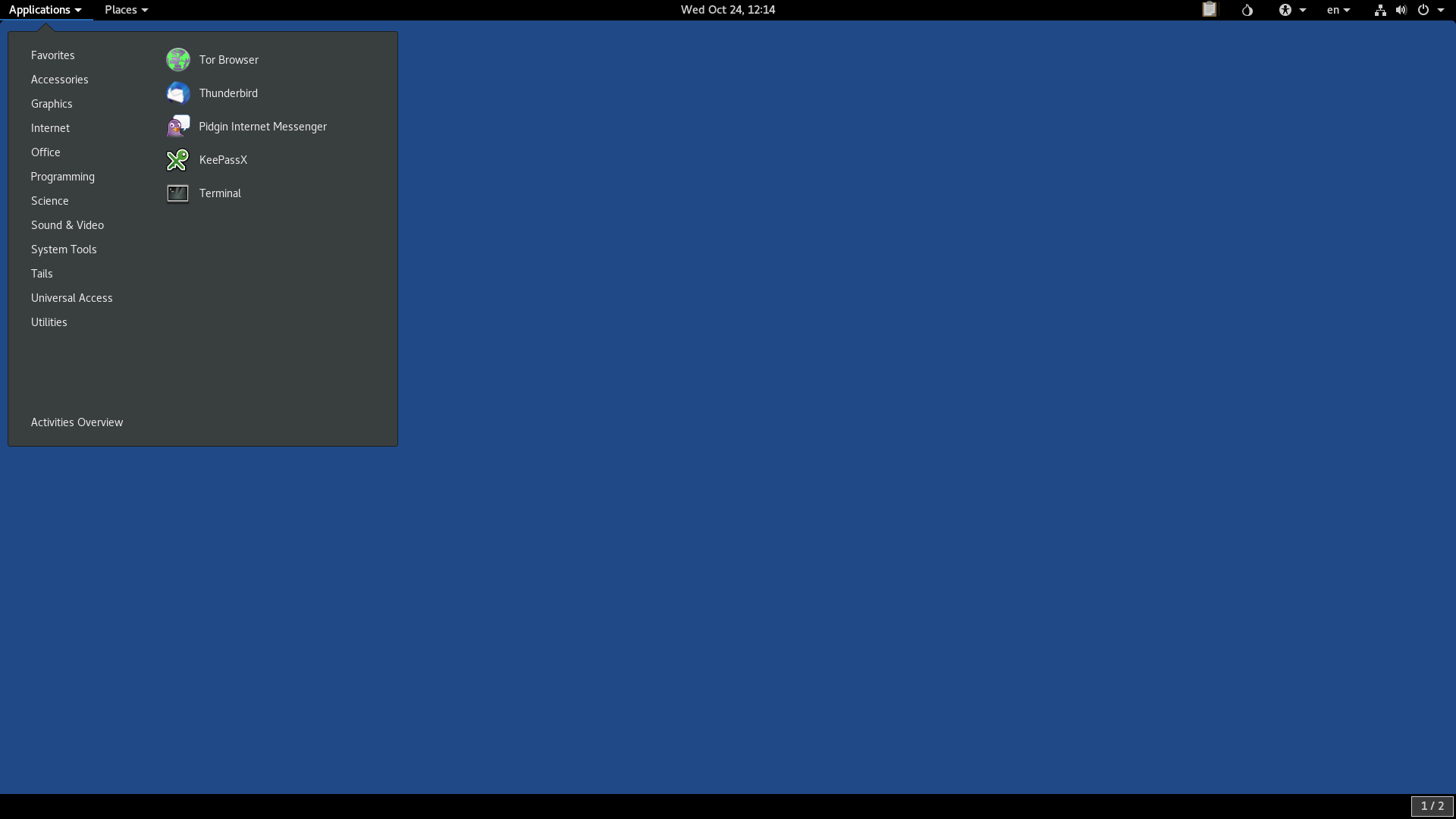 Tails desktop screenshot: 3.10.1