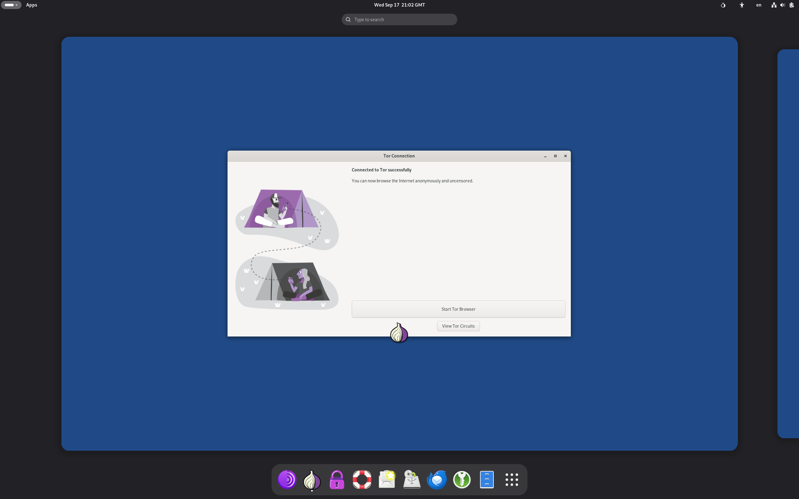 Tails desktop screenshot: 7.0