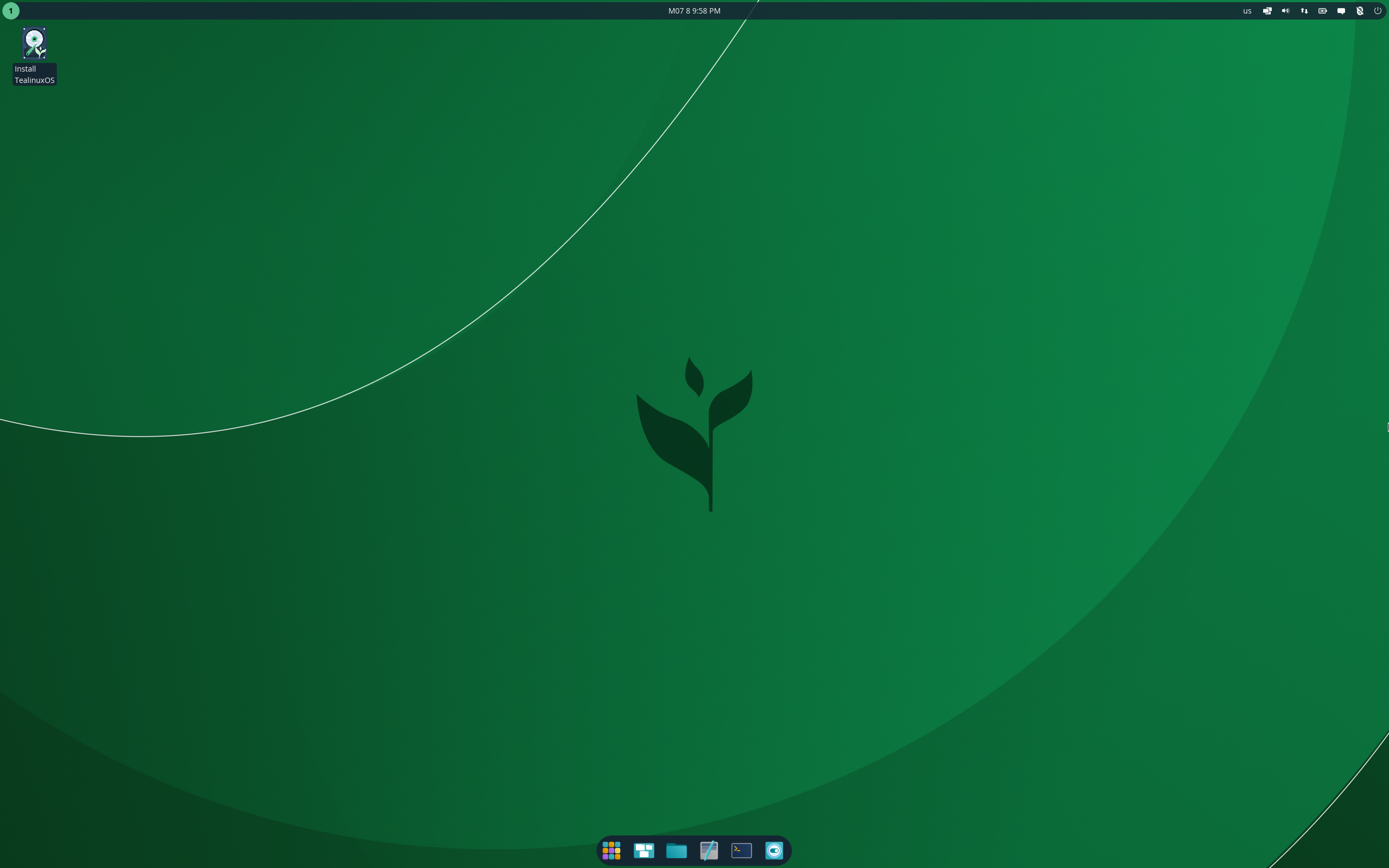 TeaLinux desktop screenshot: 2025.06.16