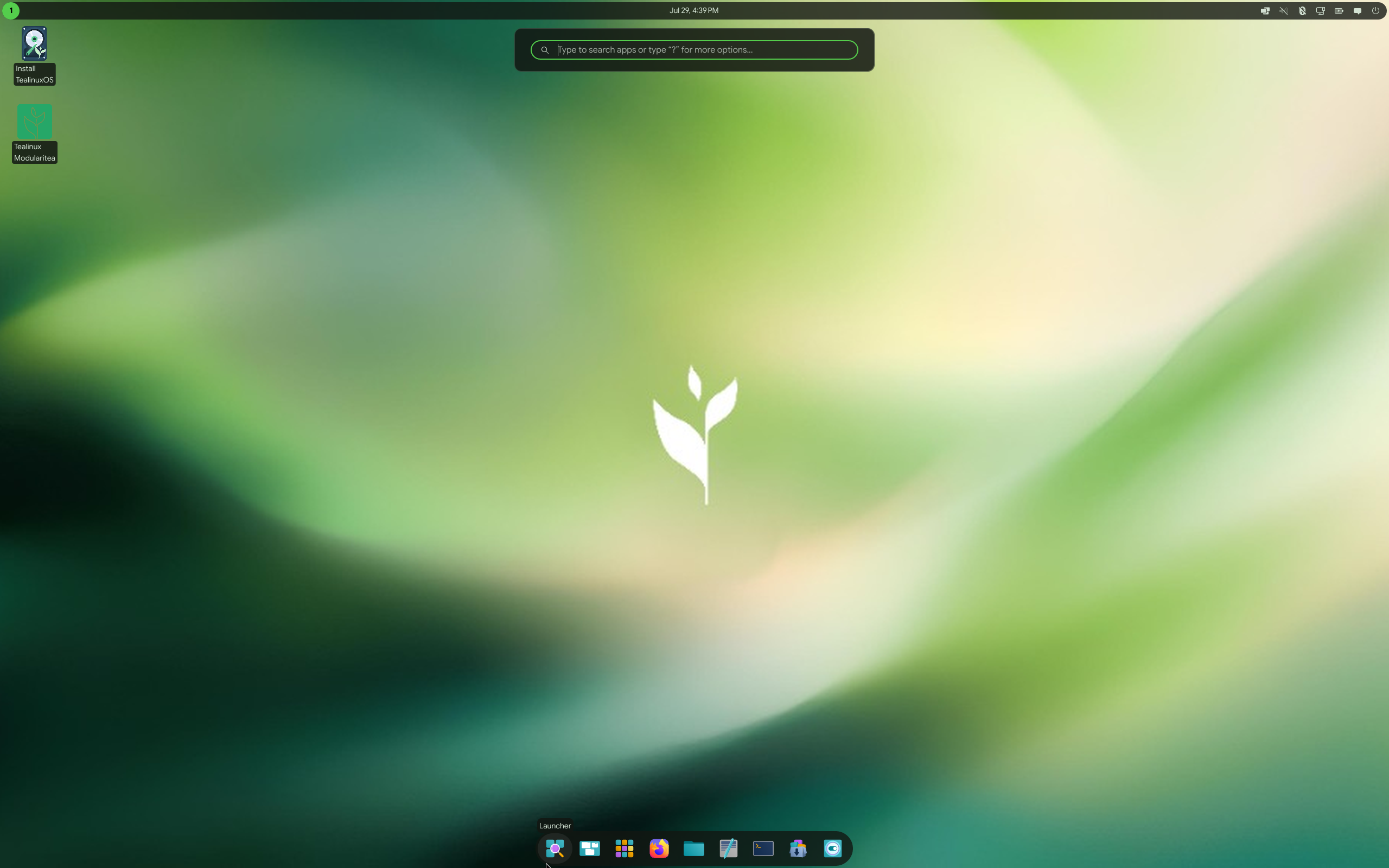 TeaLinux desktop screenshot: 2026.06.20 cosmic