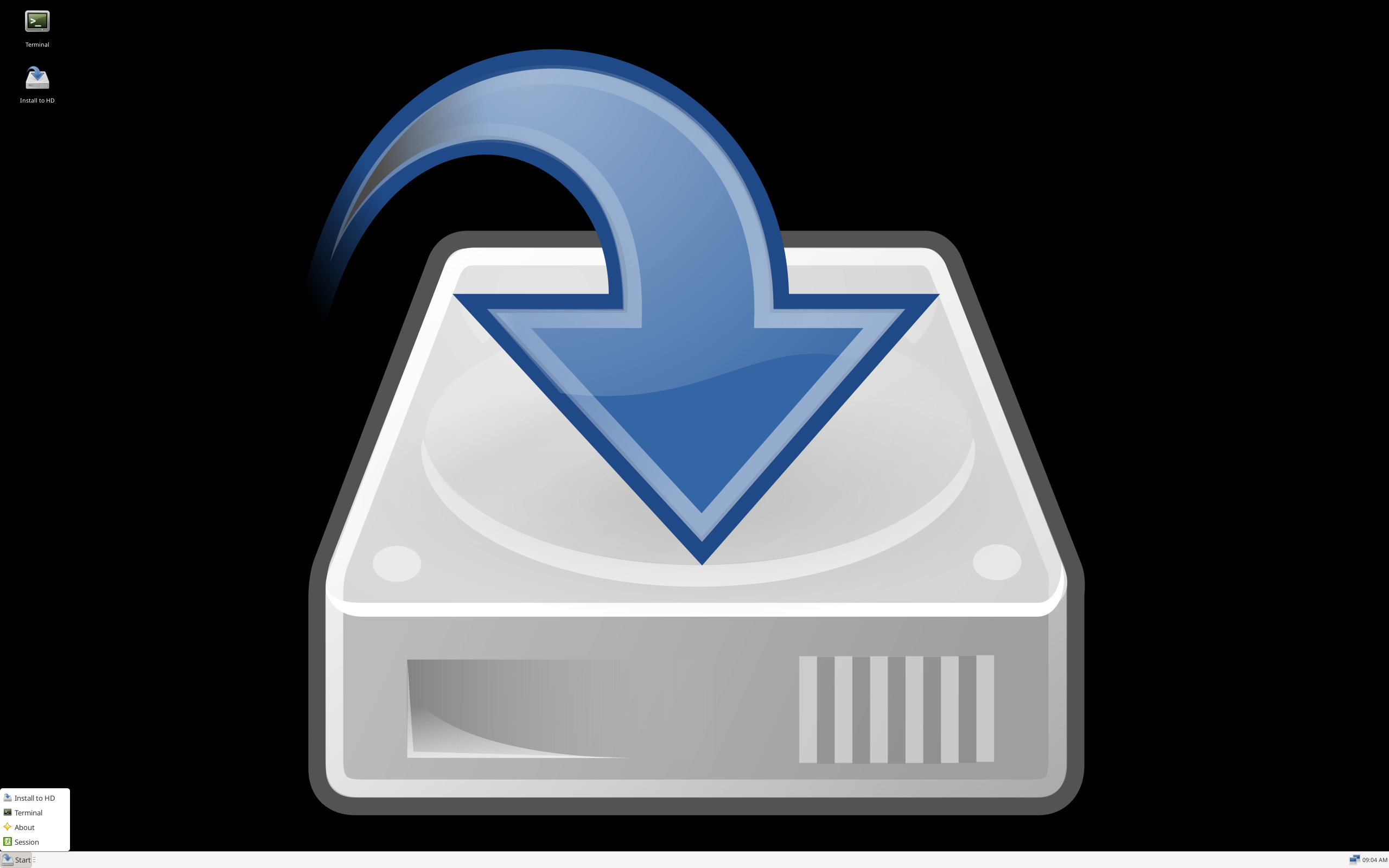 Thinstation desktop screenshot: 7.2.0 live xfce