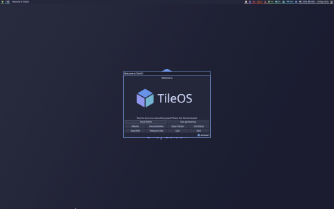 TileOS desktop screenshot: Distribution overview