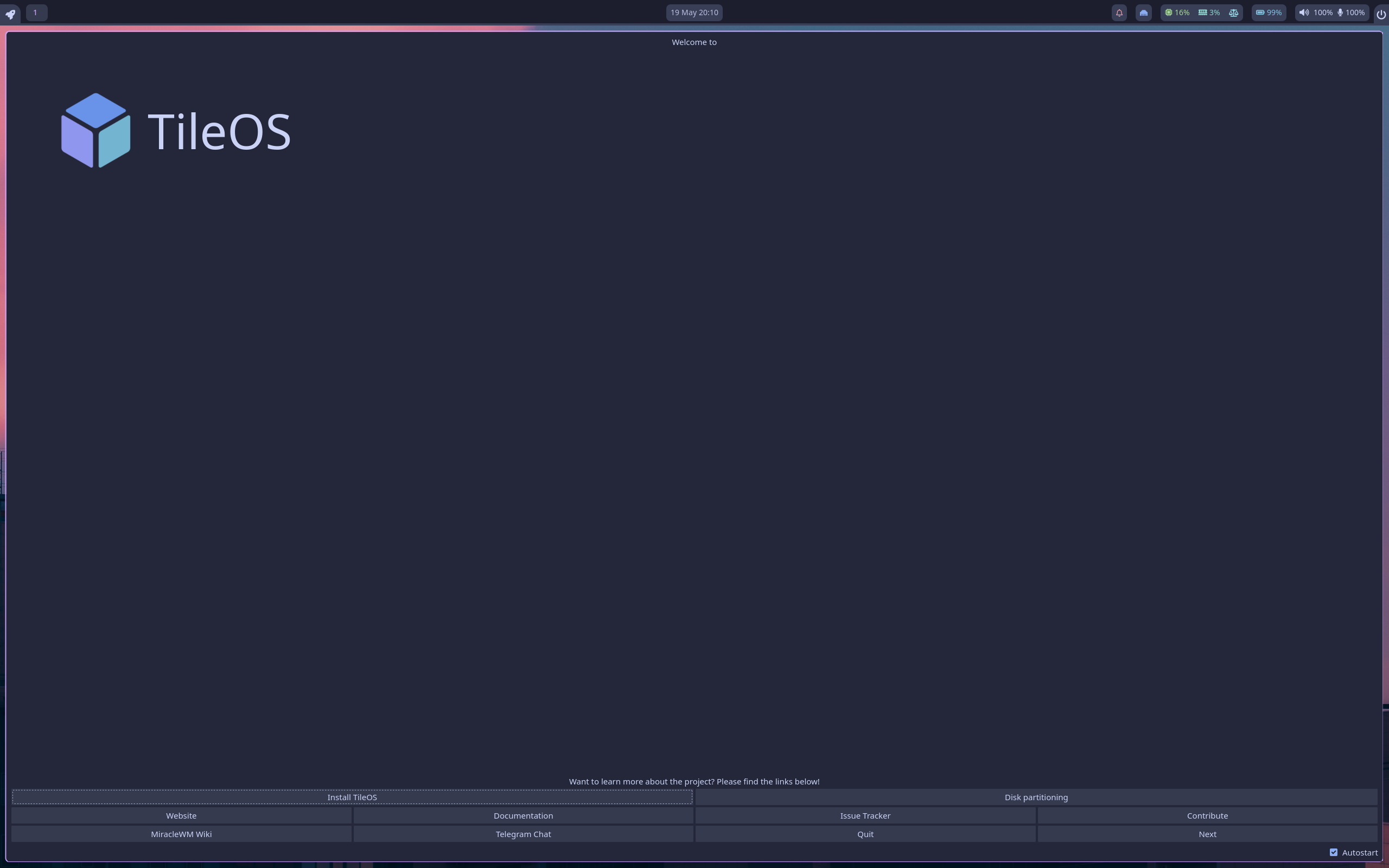 TileOS desktop screenshot: 2.0 miracle