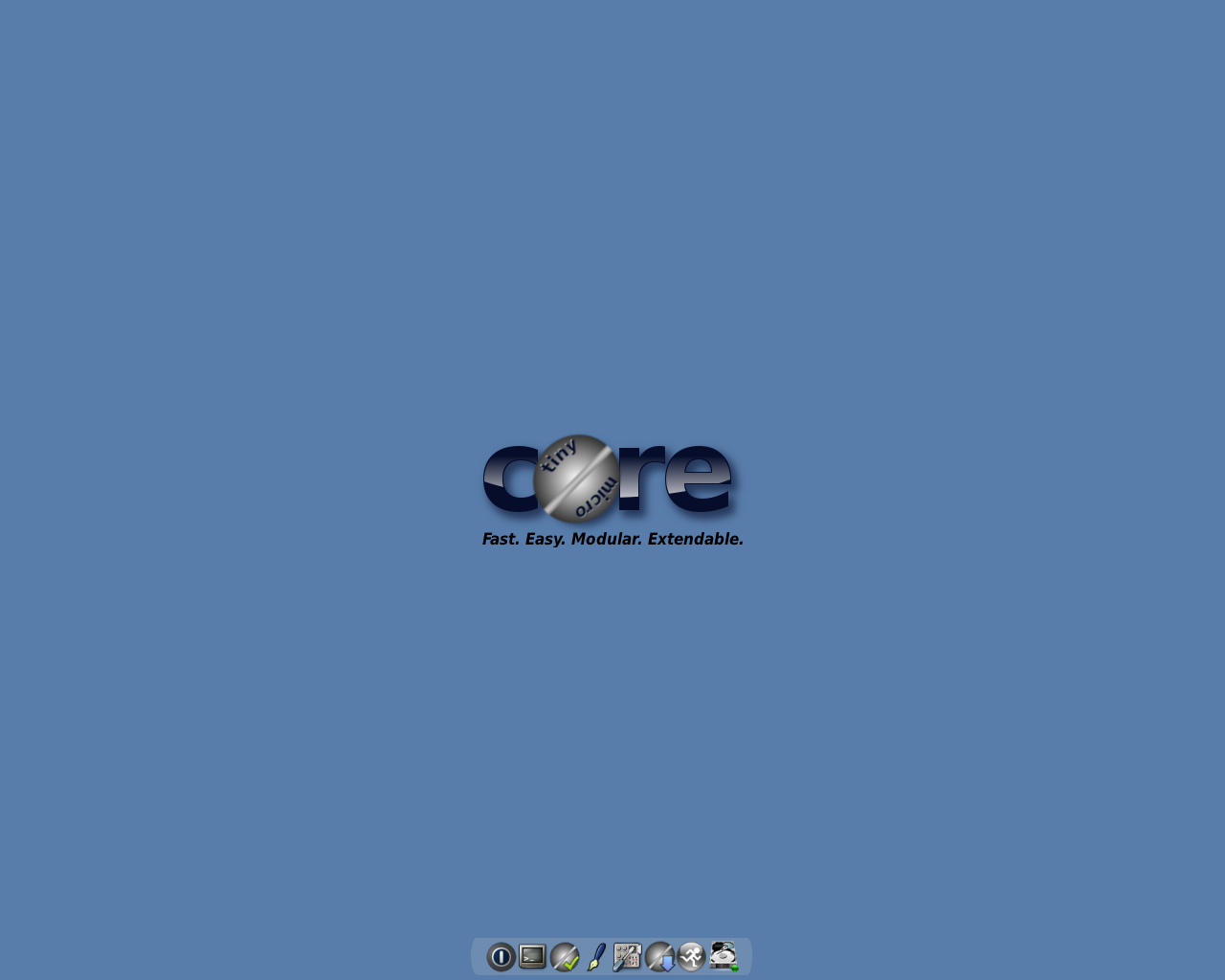 Tiny Core desktop screenshot: 3.8