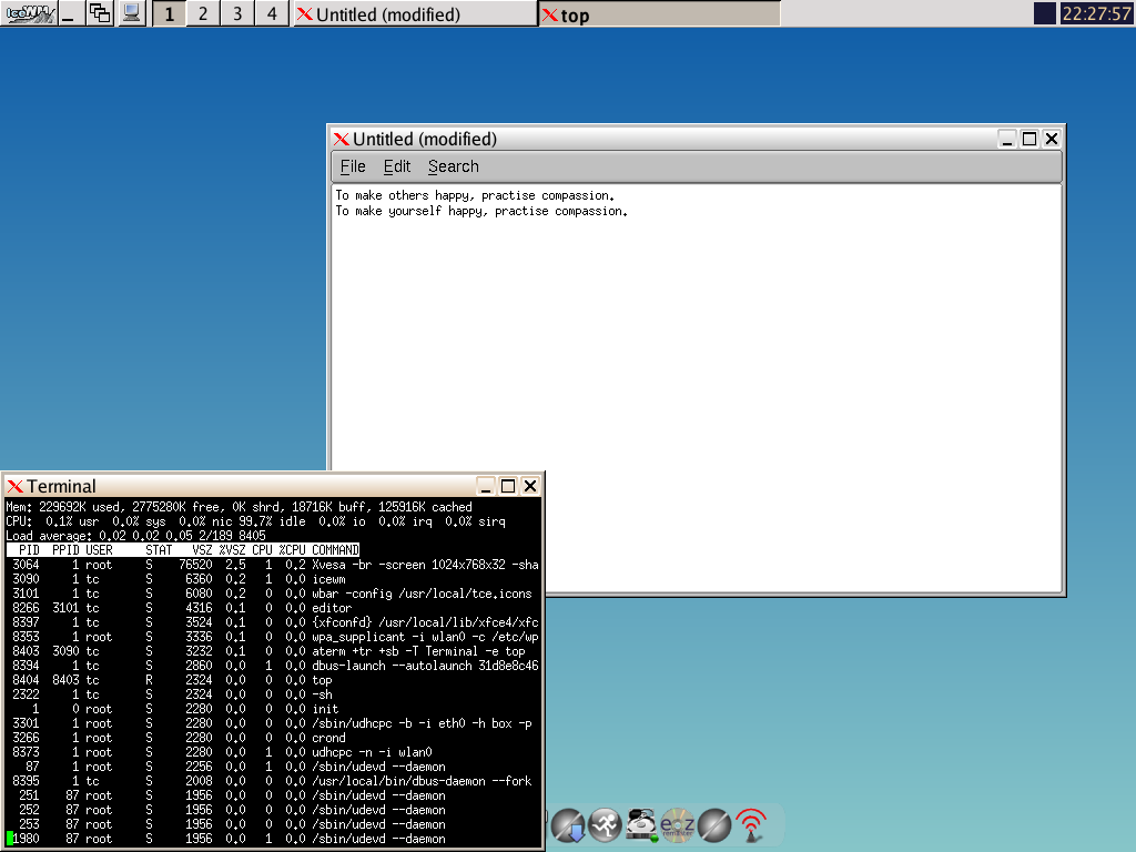 Tiny Core desktop screenshot: 4.2 icewm