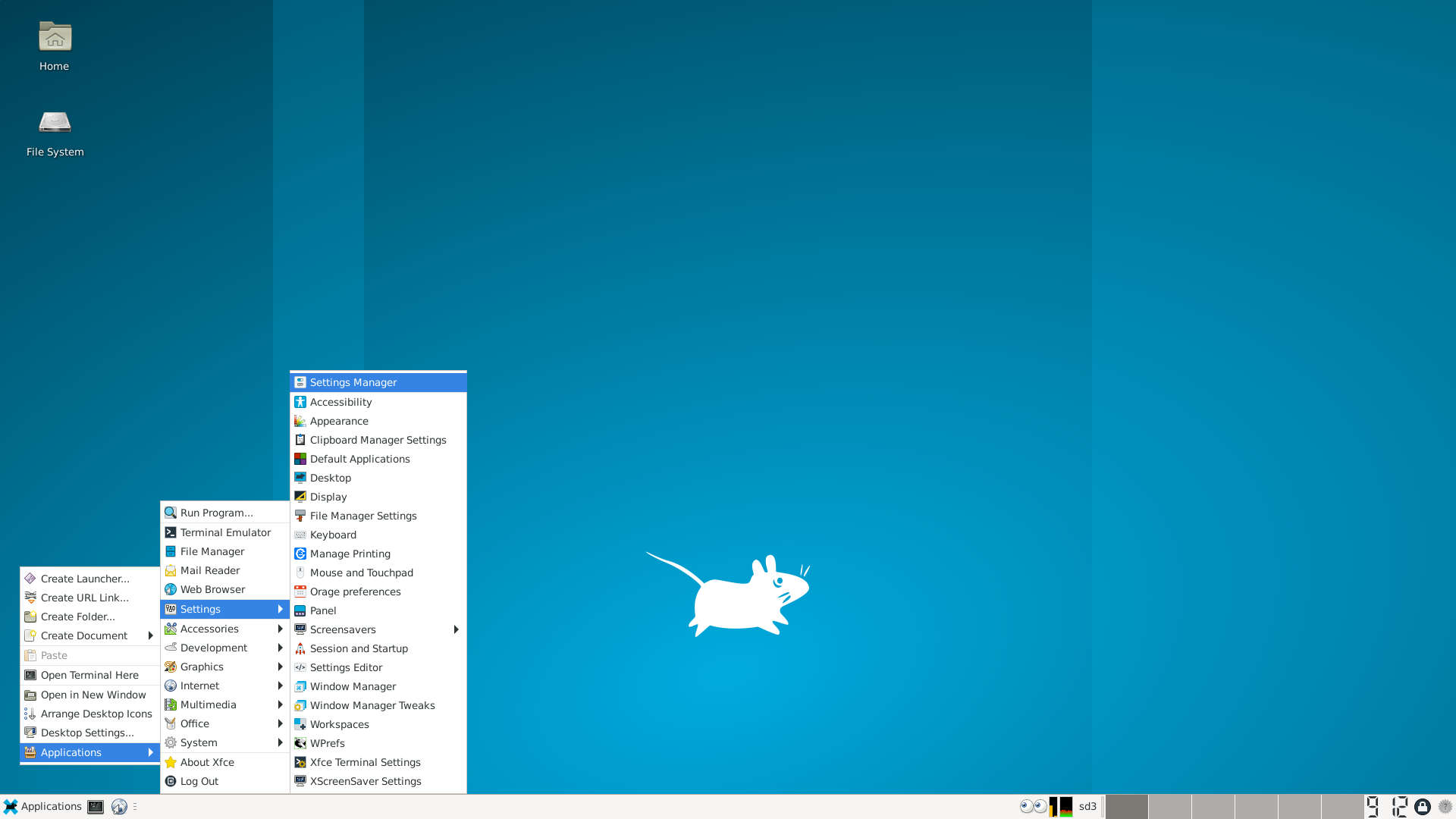 Tribblix desktop screenshot: 0m37 menu