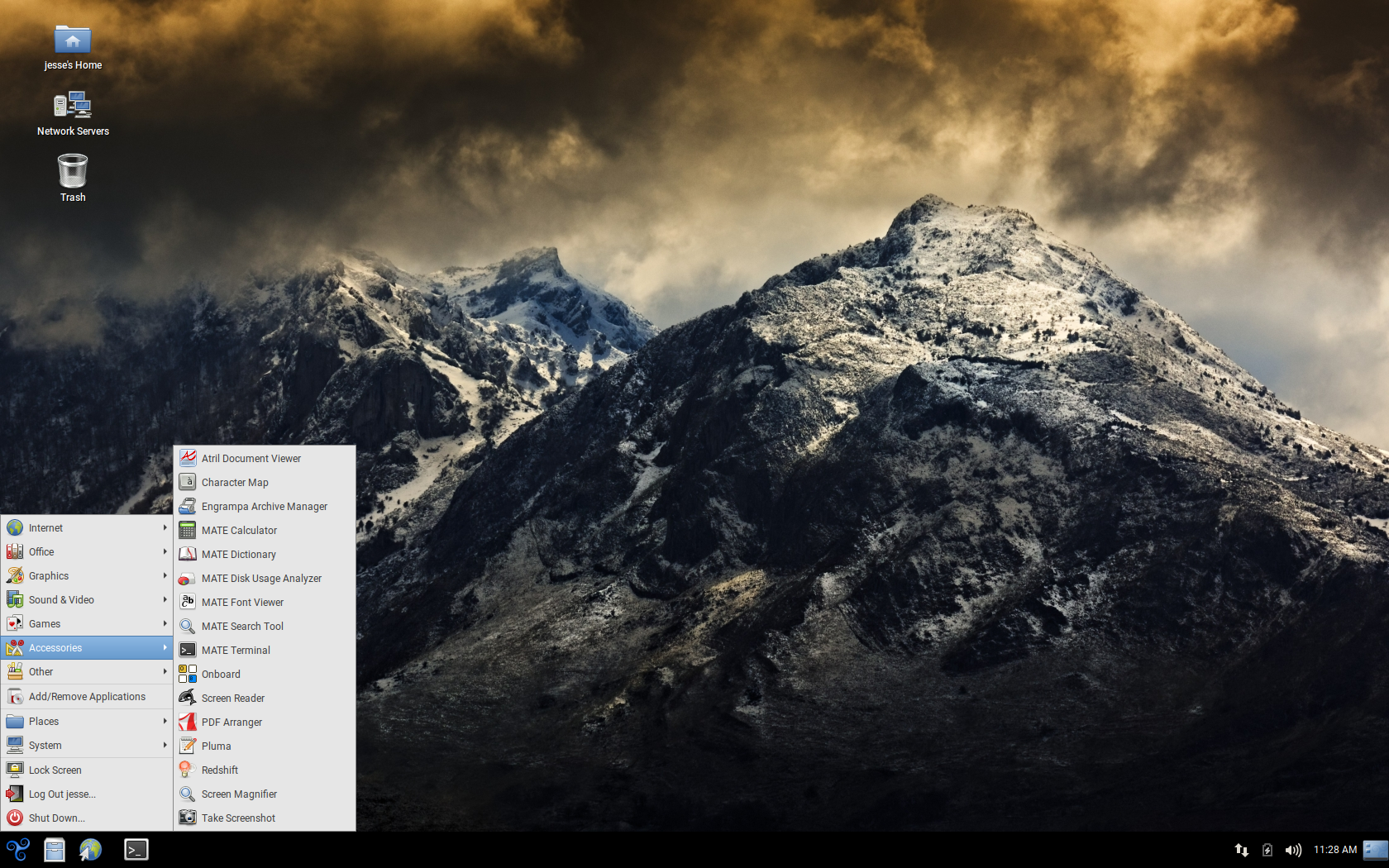Trisquel desktop screenshot: 11.0 menu