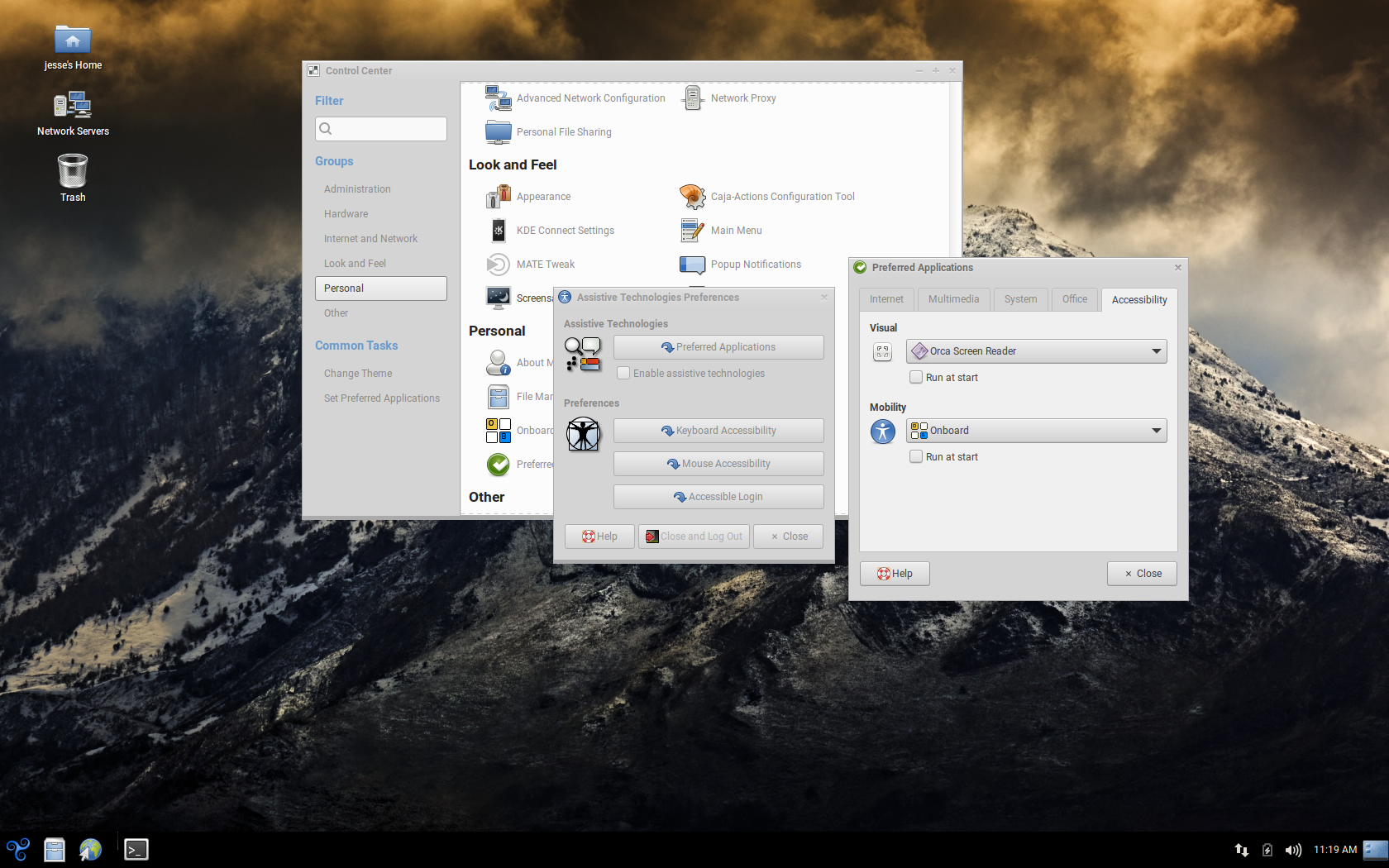 Trisquel desktop screenshot: 11.0 screen reader