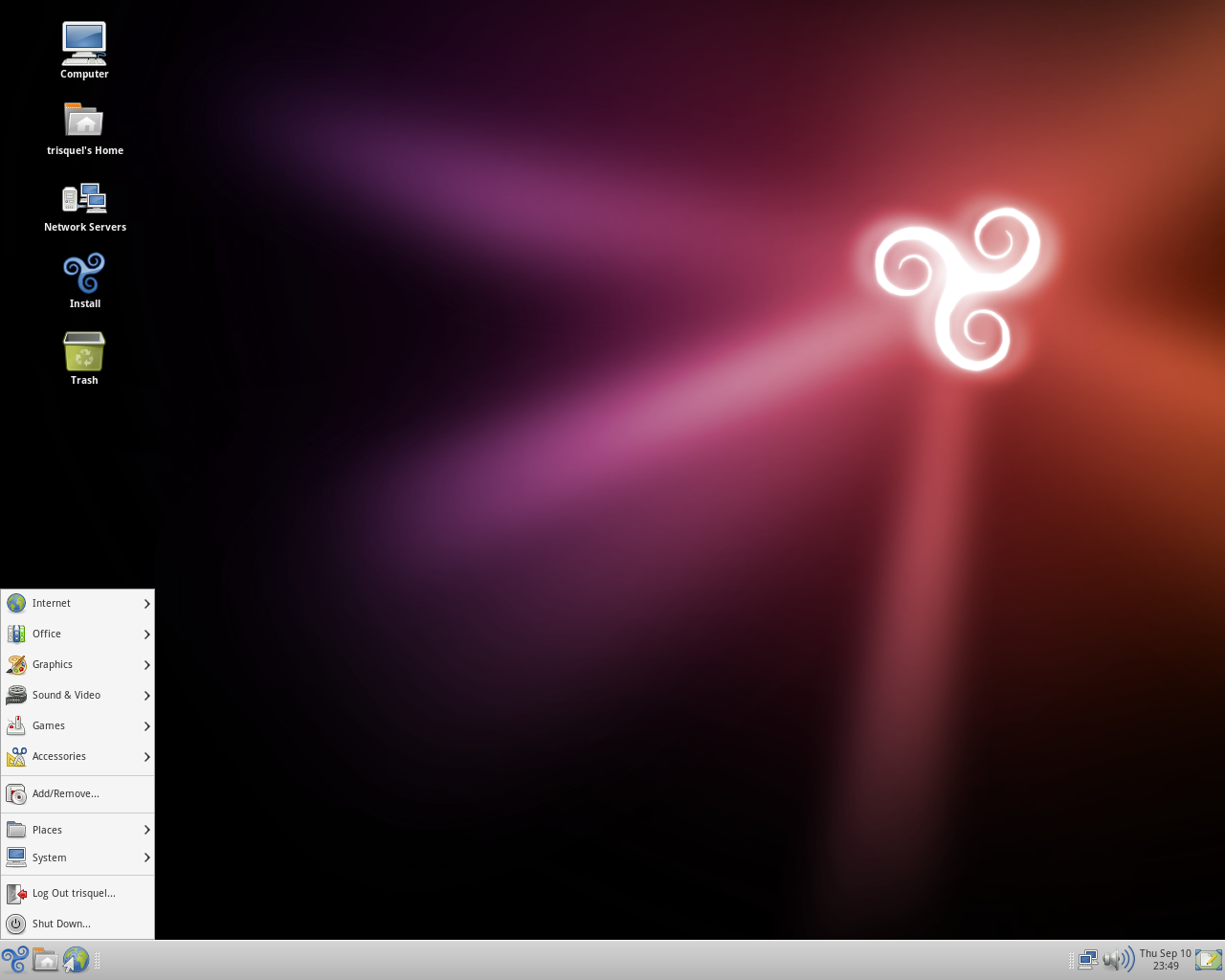 Trisquel desktop screenshot: 3.0
