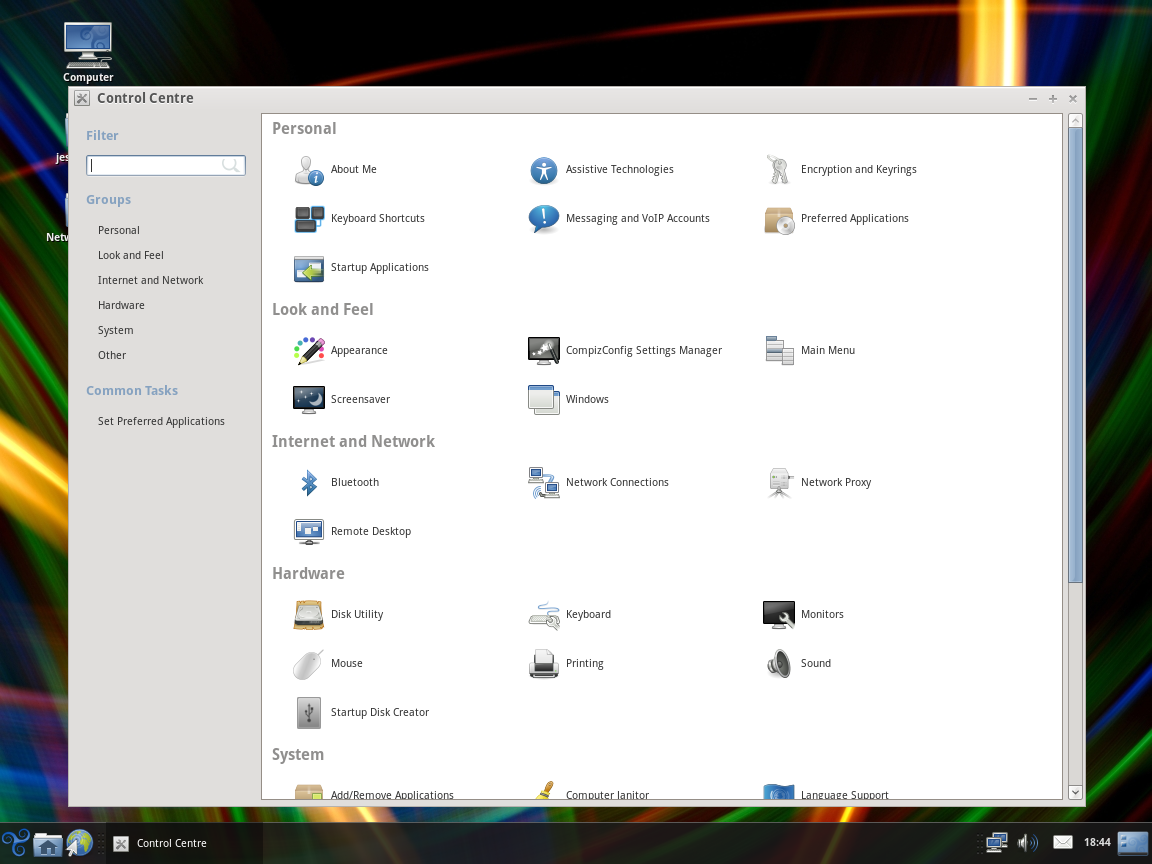 Trisquel desktop screenshot: 4.0 settings