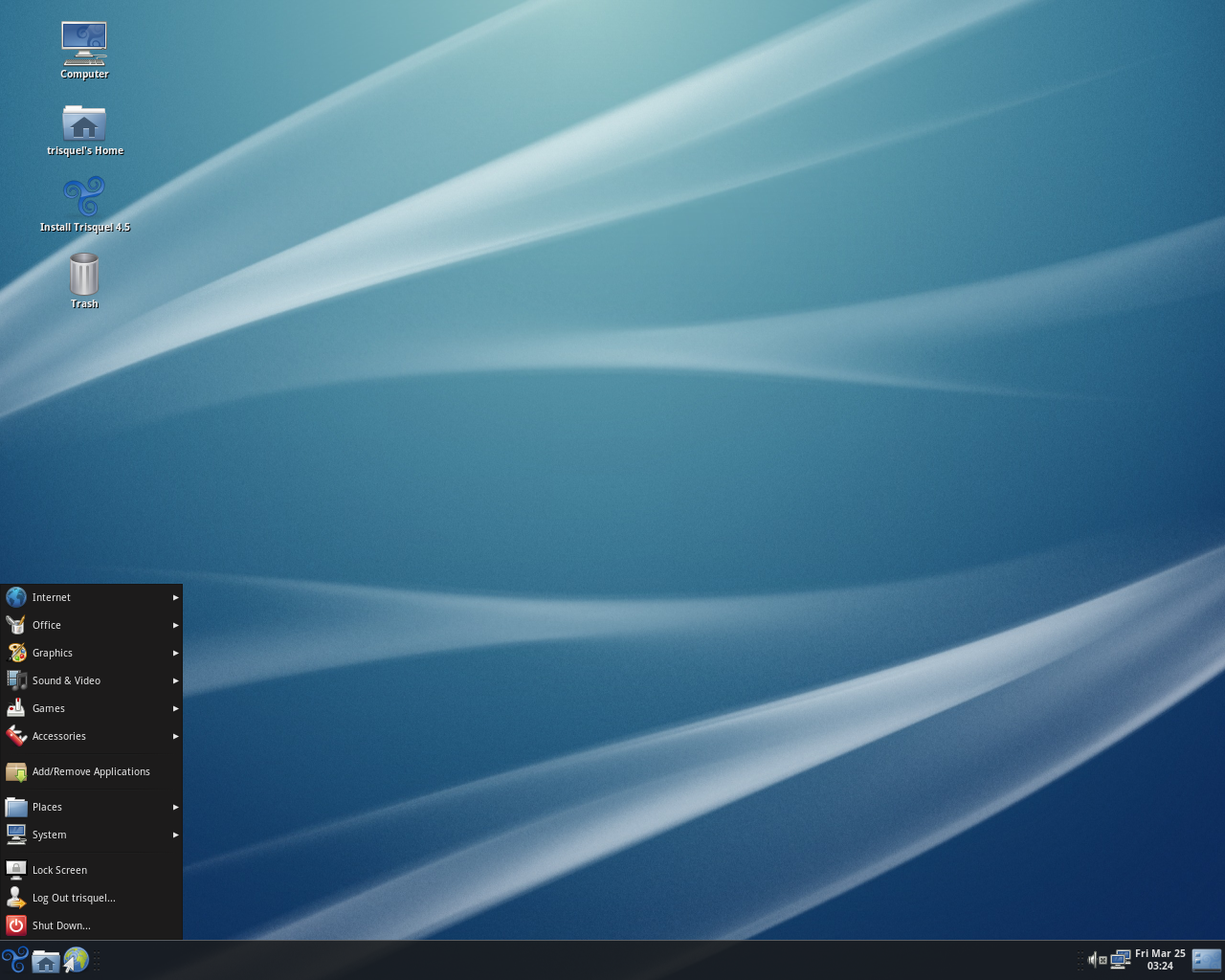 Trisquel desktop screenshot: 4.5