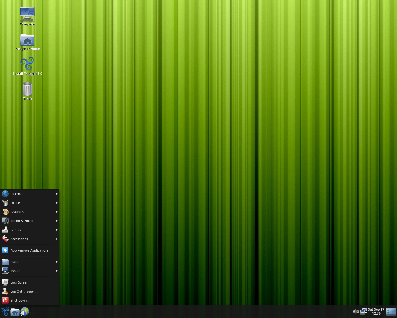 Trisquel desktop screenshot: 5.0
