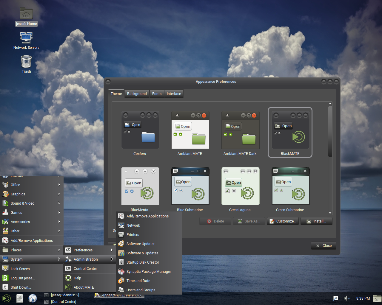 Trisquel desktop screenshot: 9.0 menu