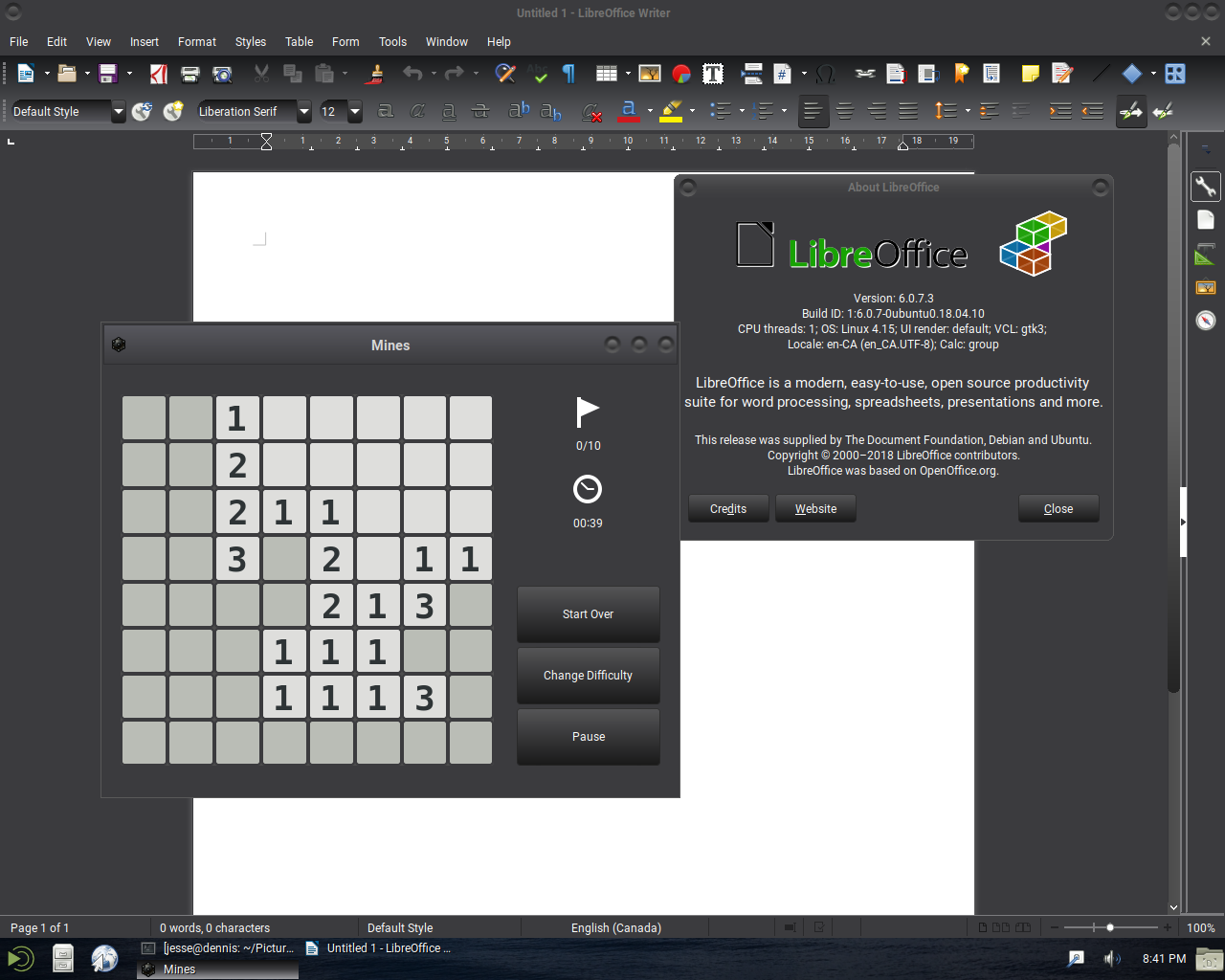 Trisquel desktop screenshot: 9.0 office