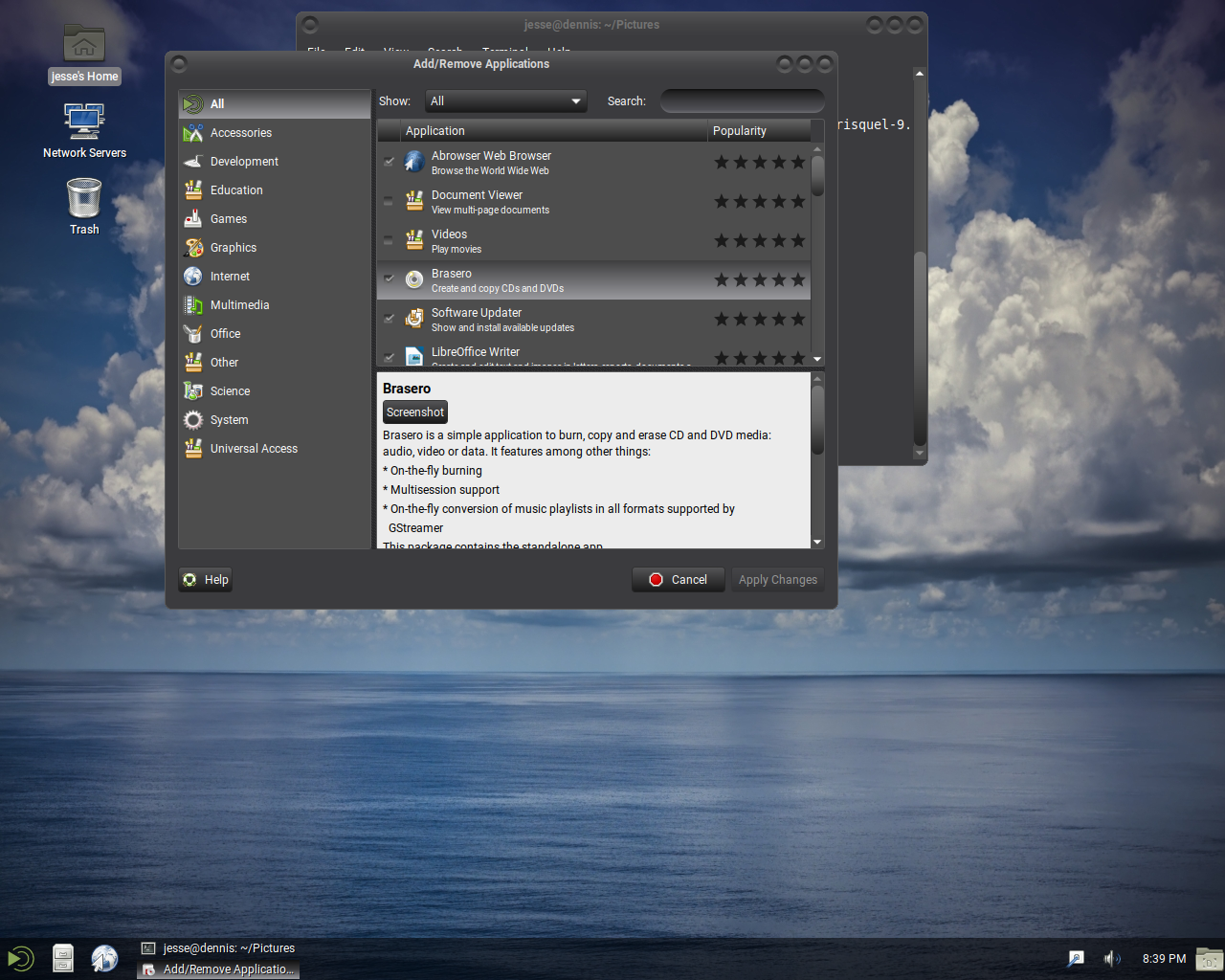 Trisquel desktop screenshot: 9.0 software