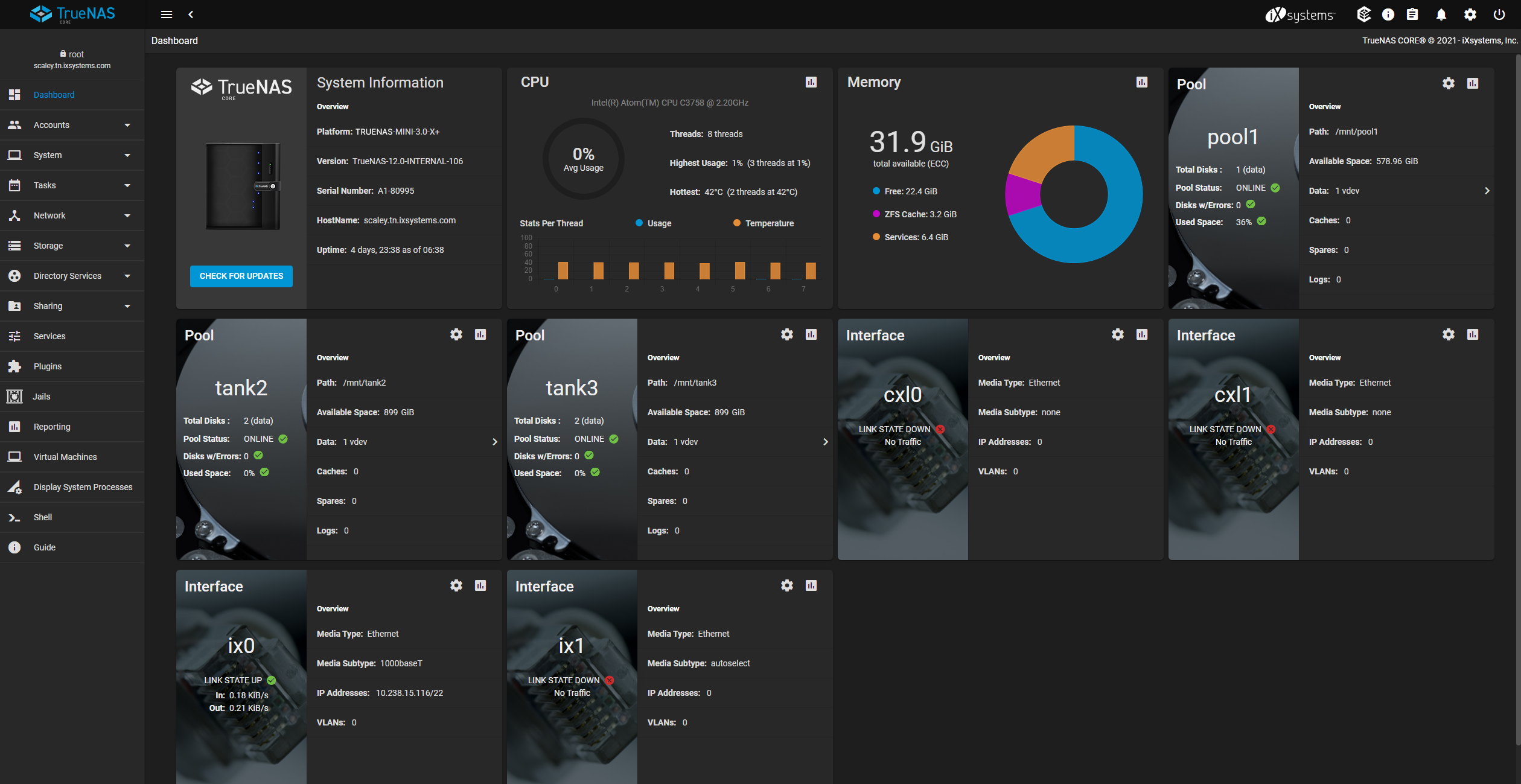 TrueNAS desktop screenshot: 13.0
