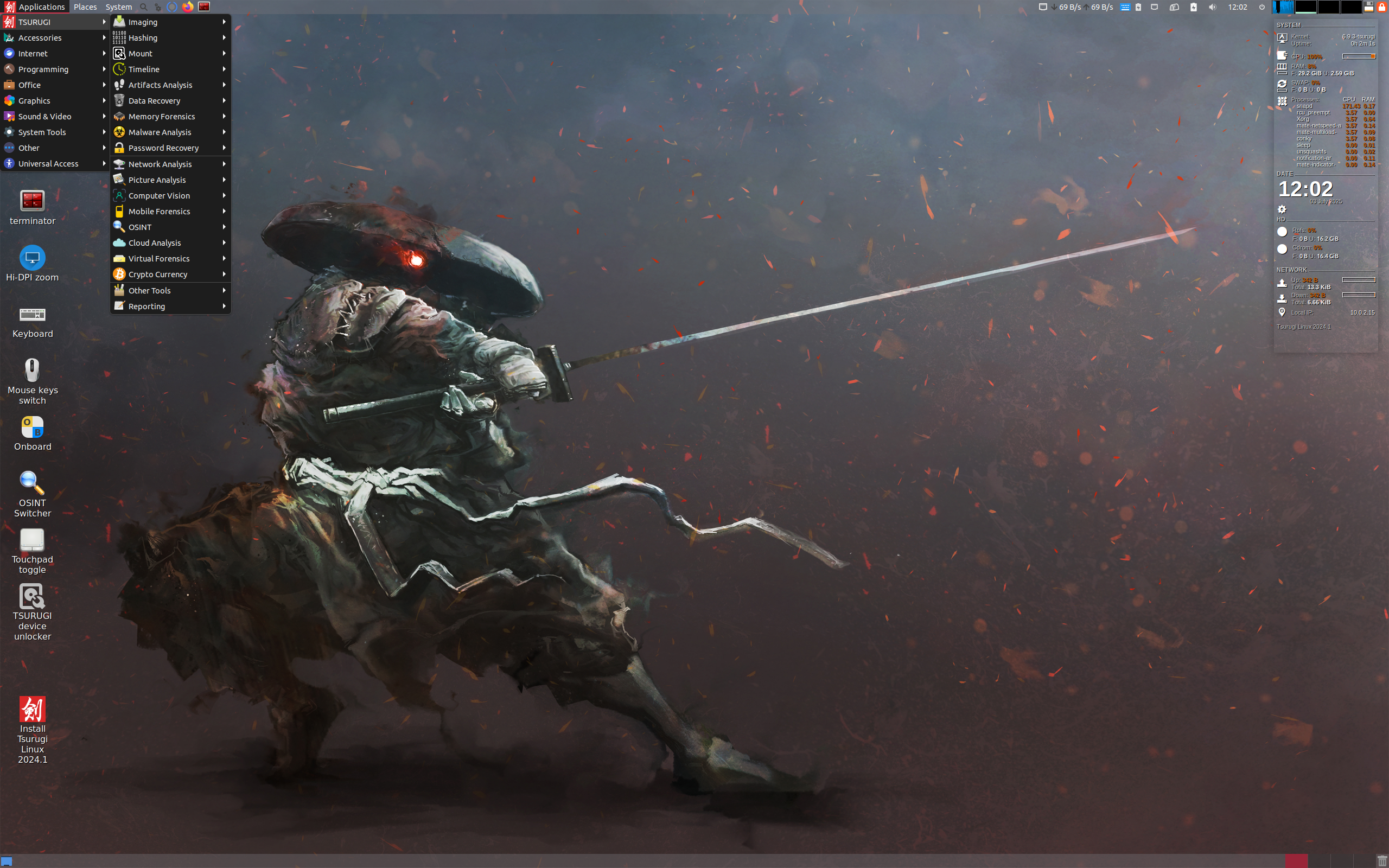 Tsurugi desktop screenshot: 2024.1