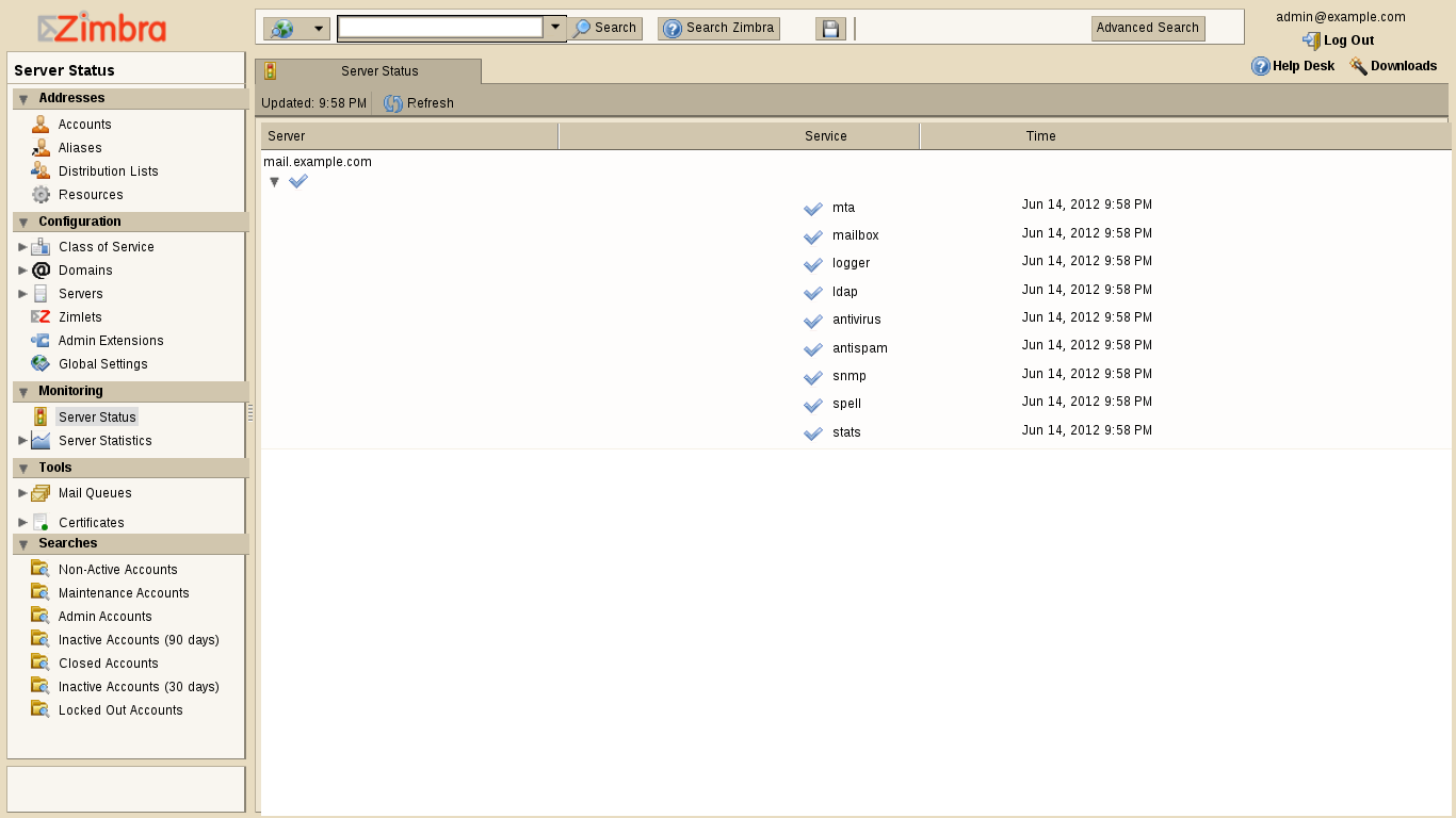TurnKey desktop screenshot: 11.3 zimbra