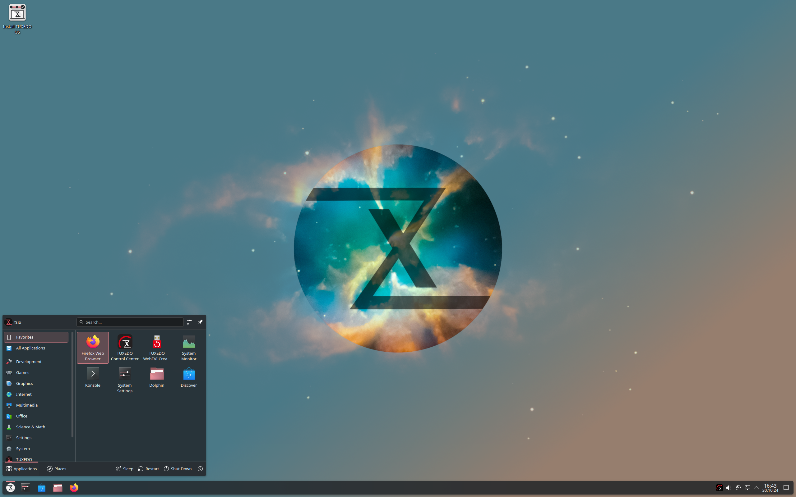 TUXEDO desktop screenshot: 4 20241030