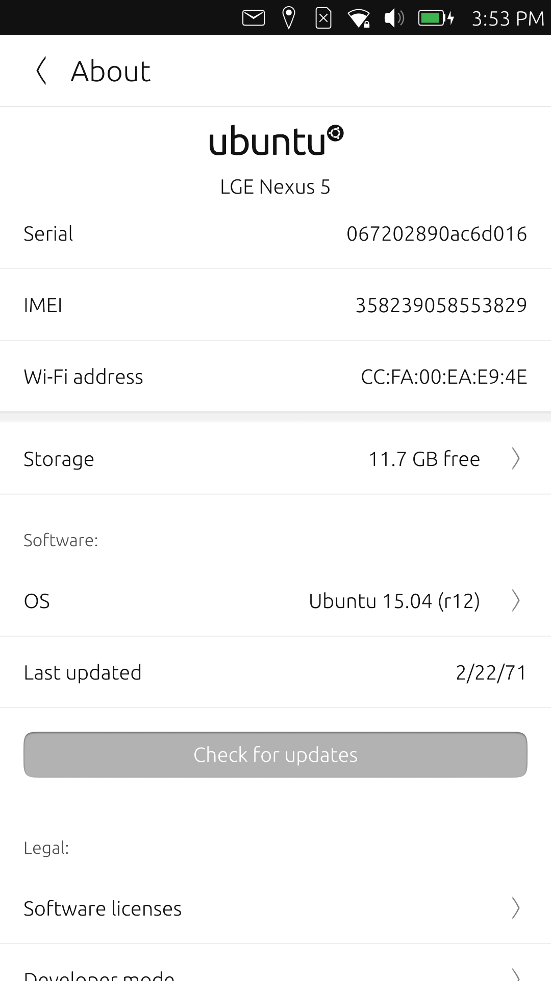 UBports desktop screenshot: 2017 settings