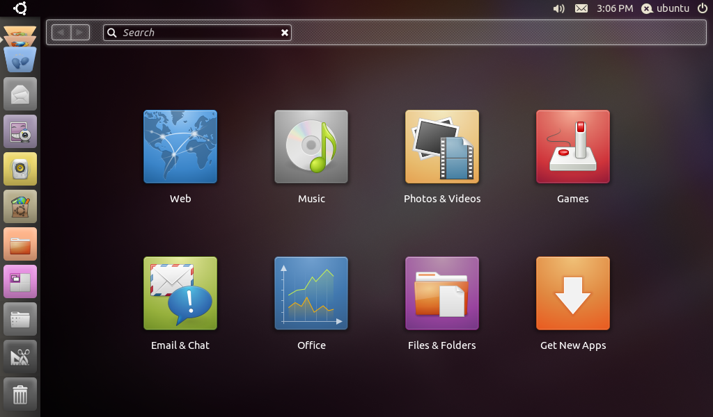 Ubuntu desktop screenshot: 10.10 netbook
