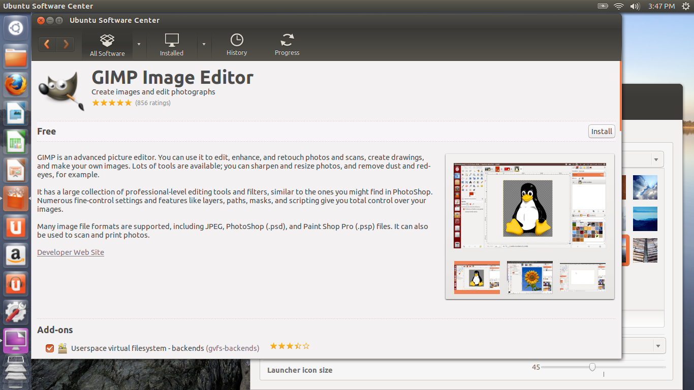 Ubuntu desktop screenshot: 12.10 software