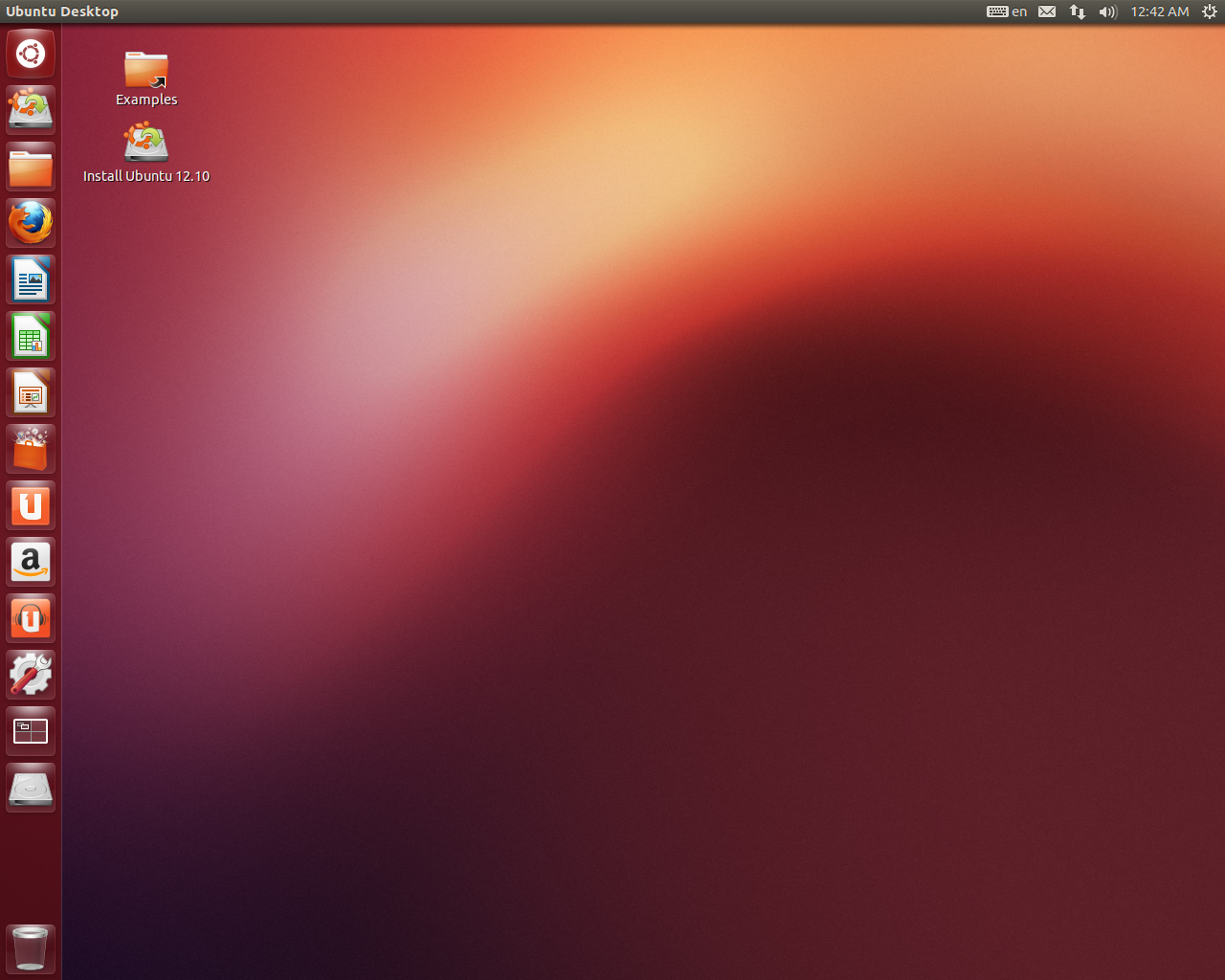 Ubuntu desktop screenshot: 12.10