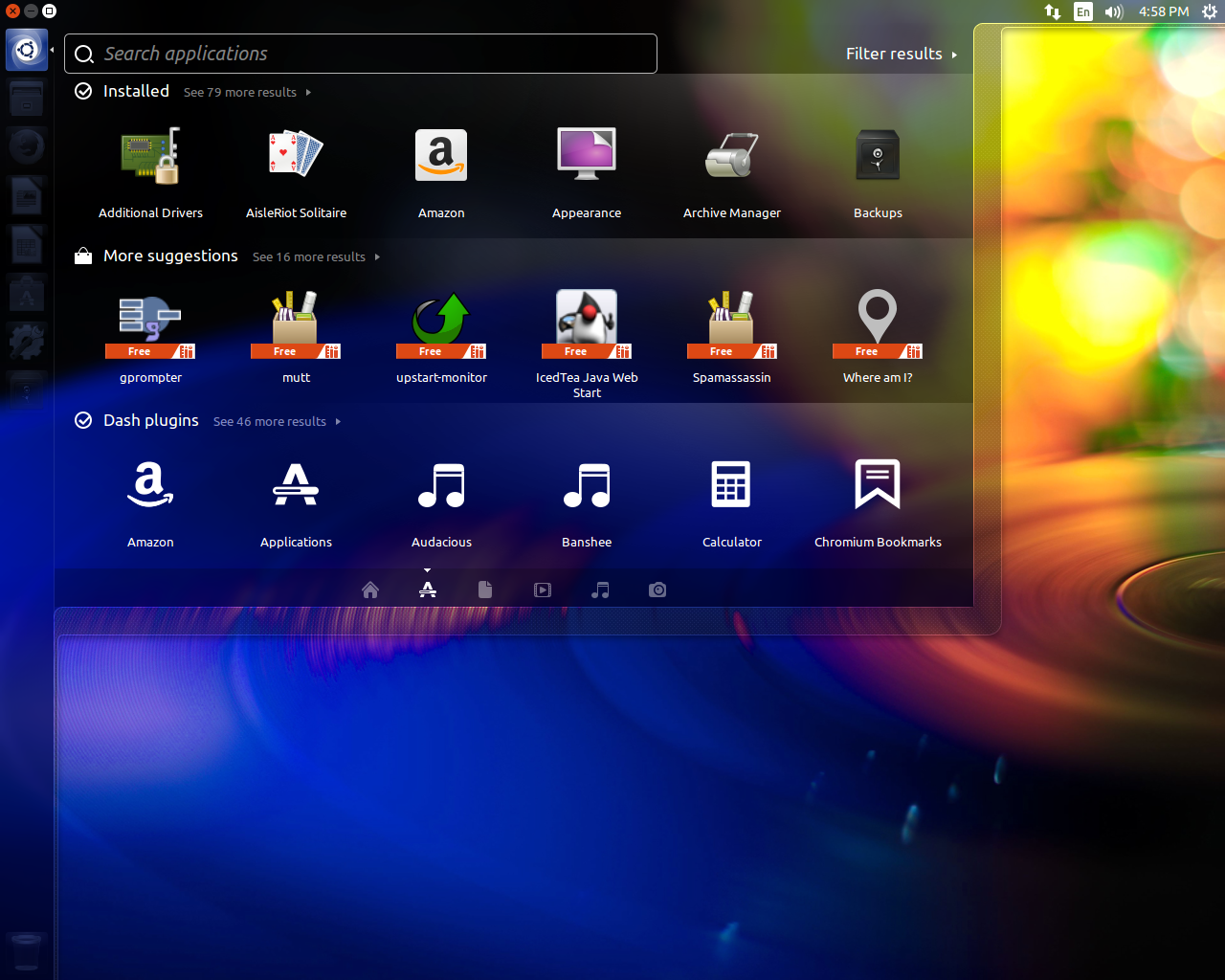 Ubuntu desktop screenshot: 15.04 dash