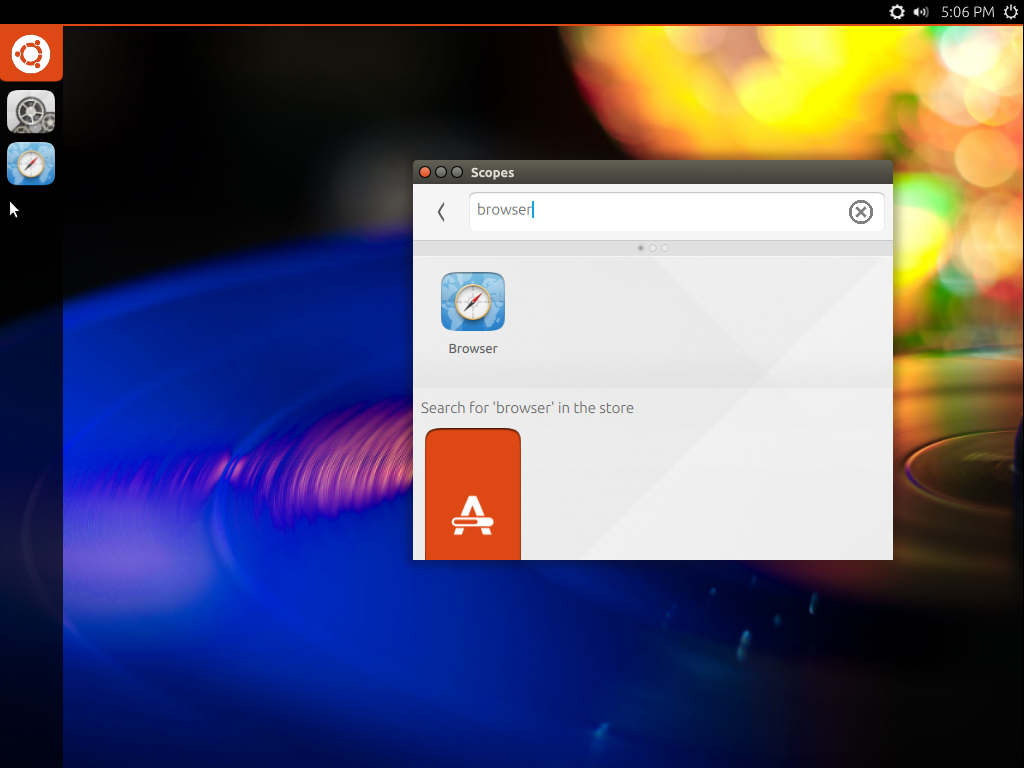 Ubuntu desktop screenshot: 15.04 unity8