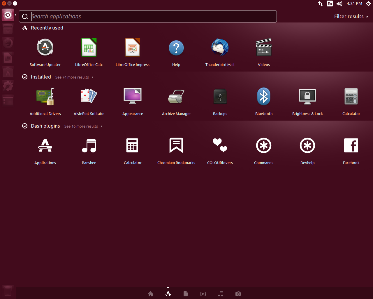Ubuntu desktop screenshot: 17.04 dash