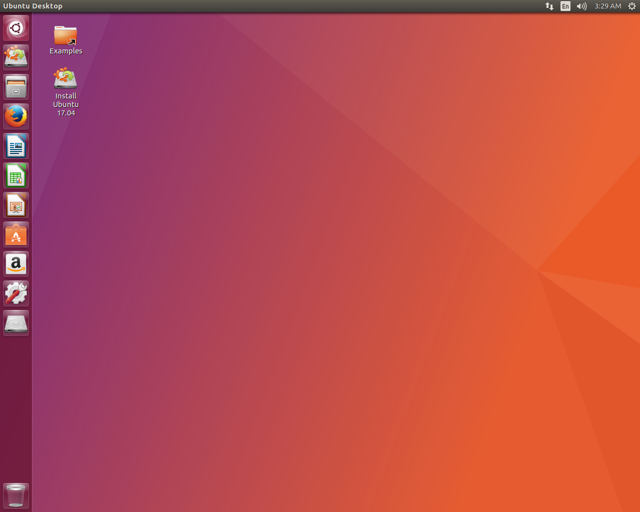 Ubuntu desktop screenshot: 17.04