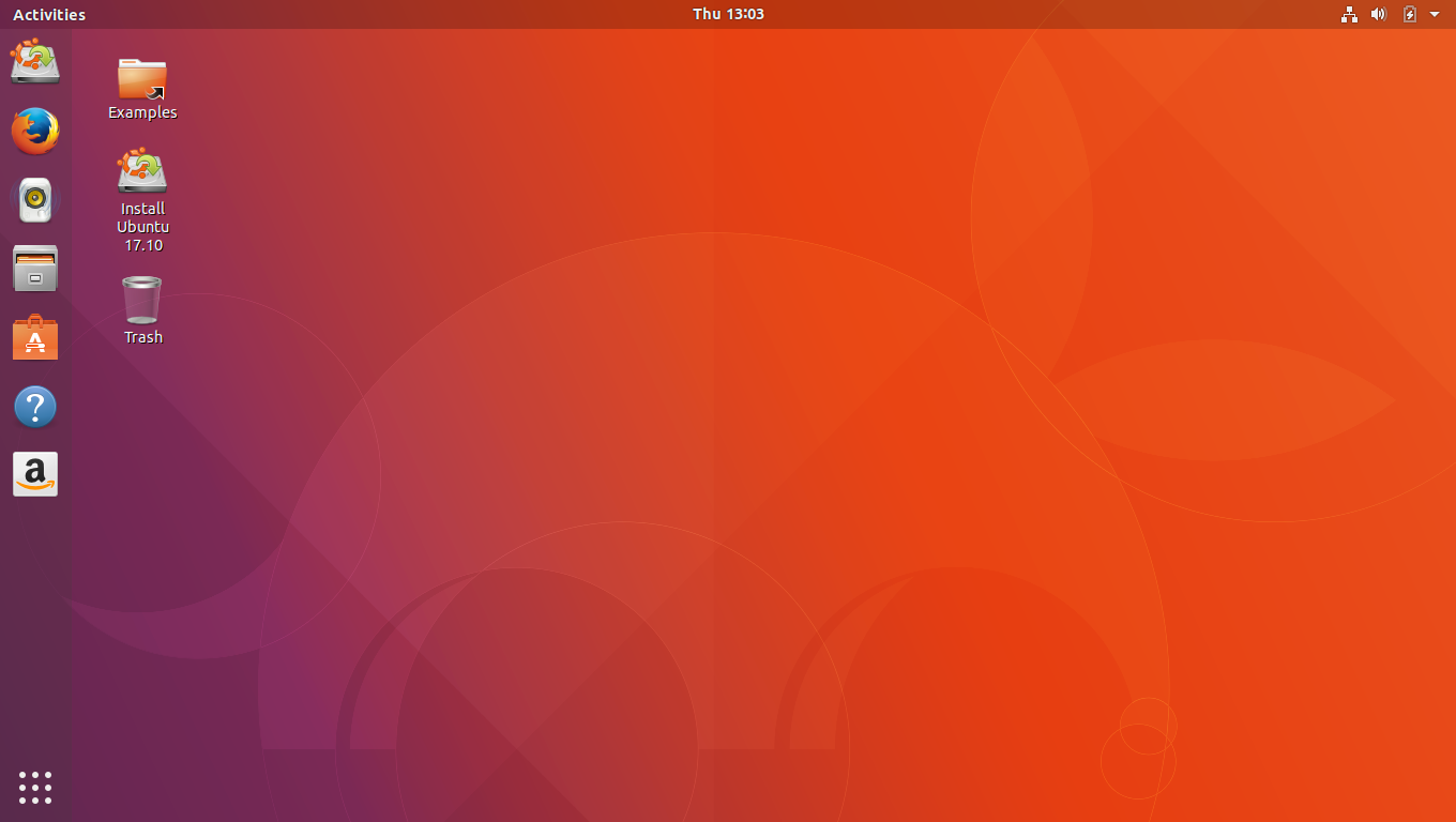 Ubuntu desktop screenshot: 17.10 live