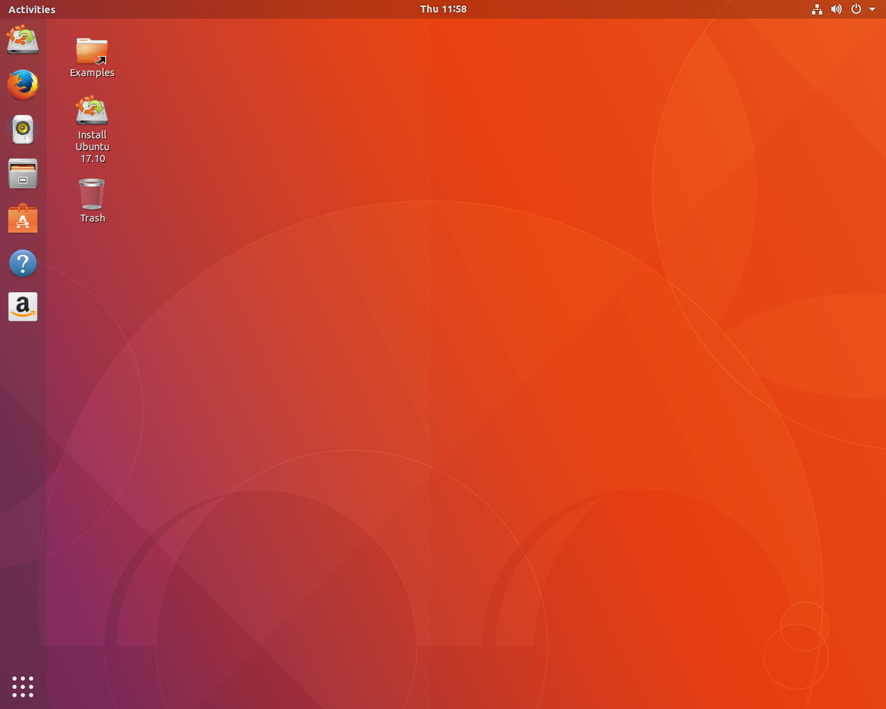 Ubuntu desktop screenshot: 17.10