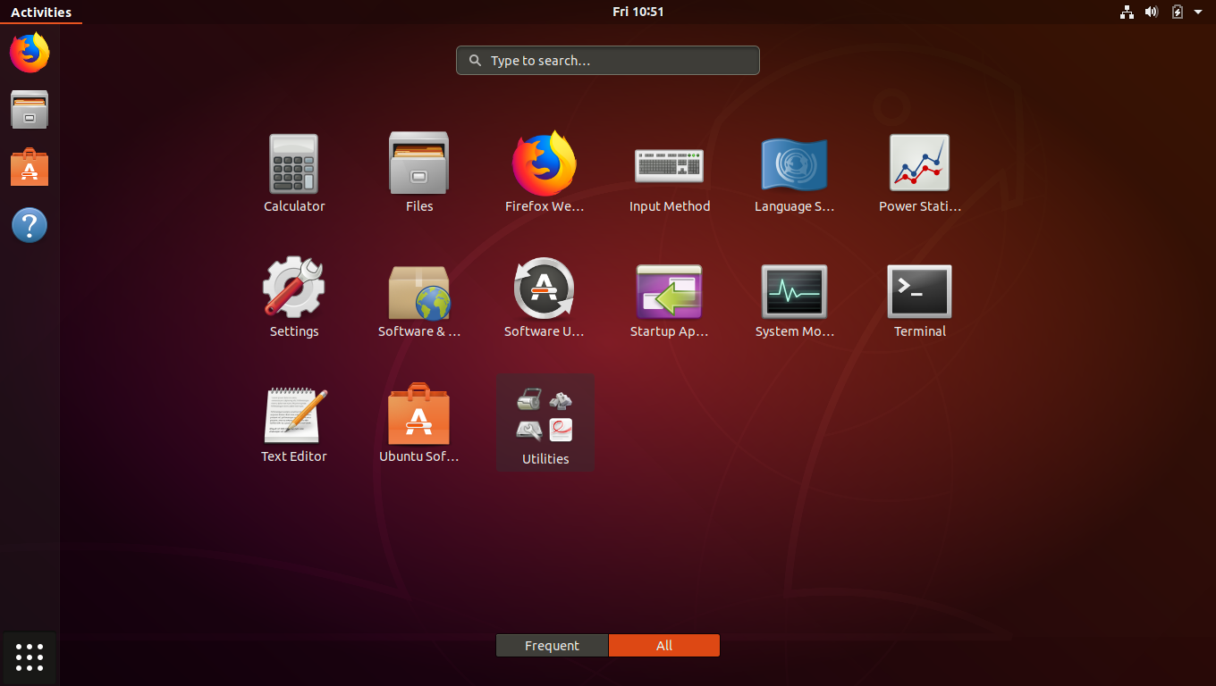Ubuntu desktop screenshot: 18.04 minimal