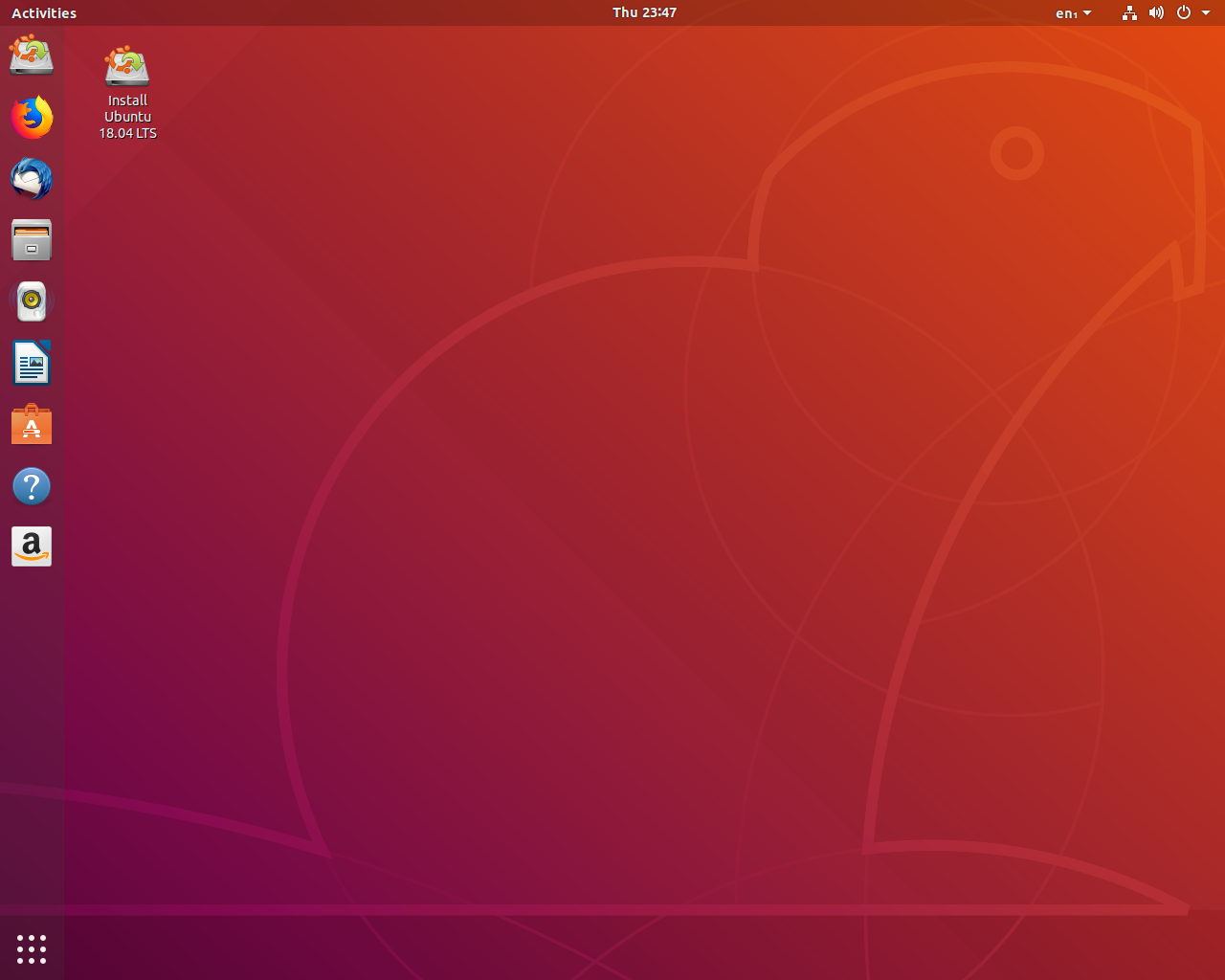 Ubuntu desktop screenshot: 18.04