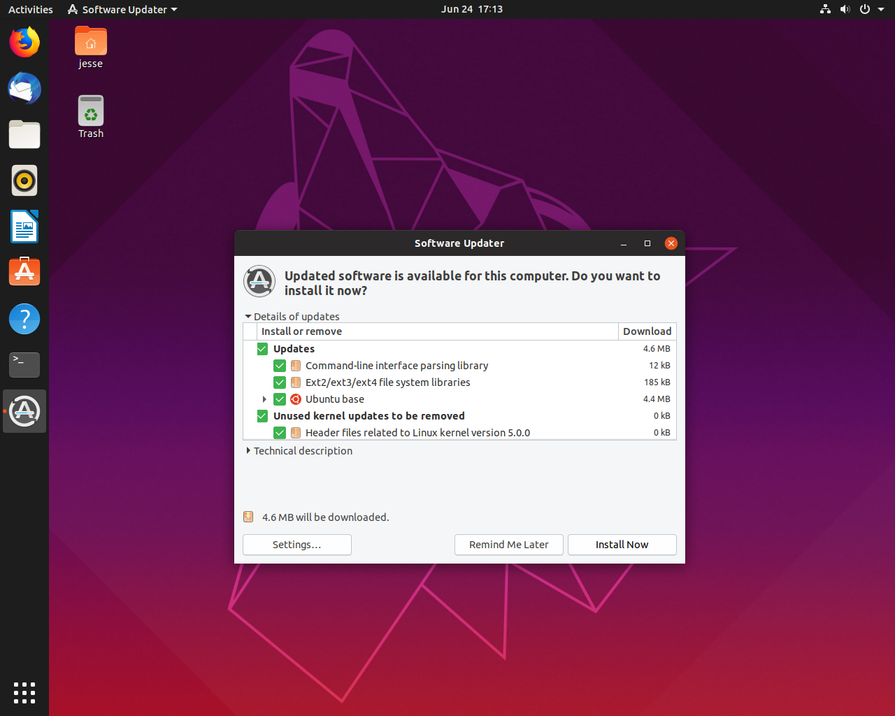 Ubuntu desktop screenshot: 19.10 snapshot
