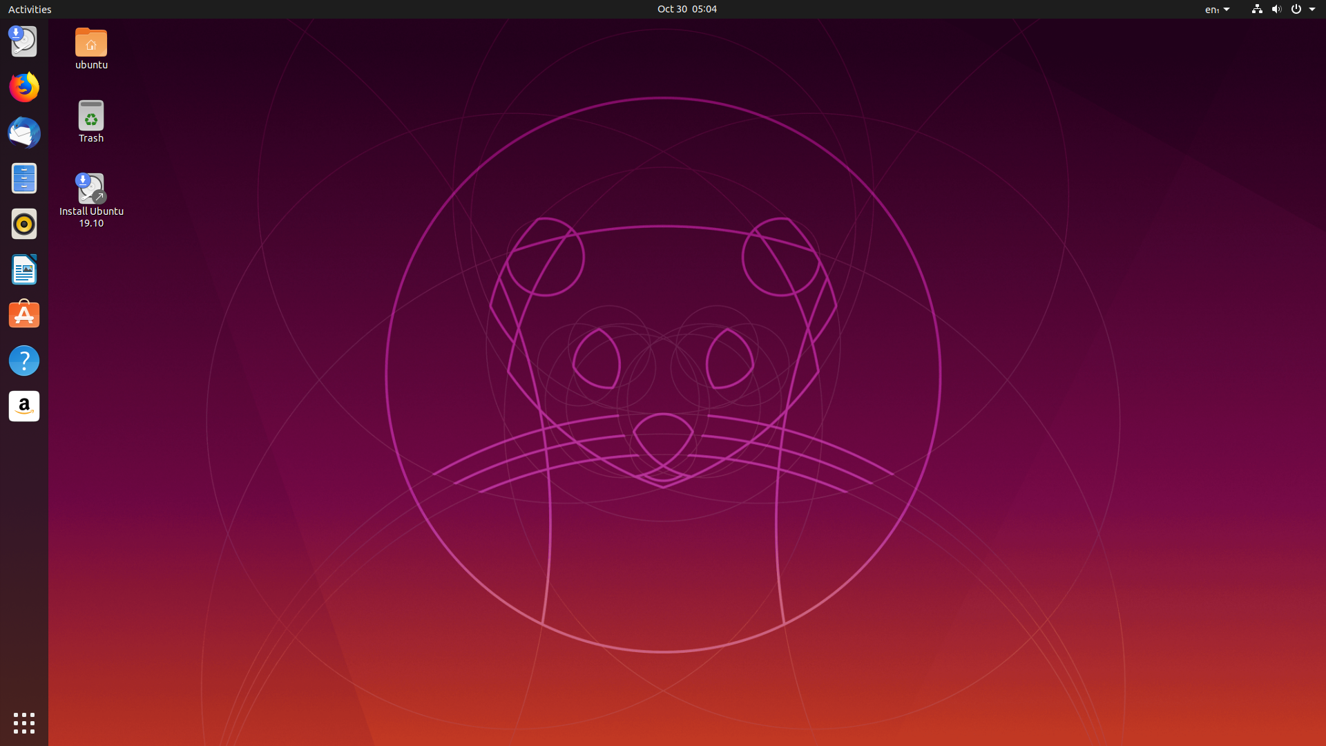 Ubuntu desktop screenshot: 19.10