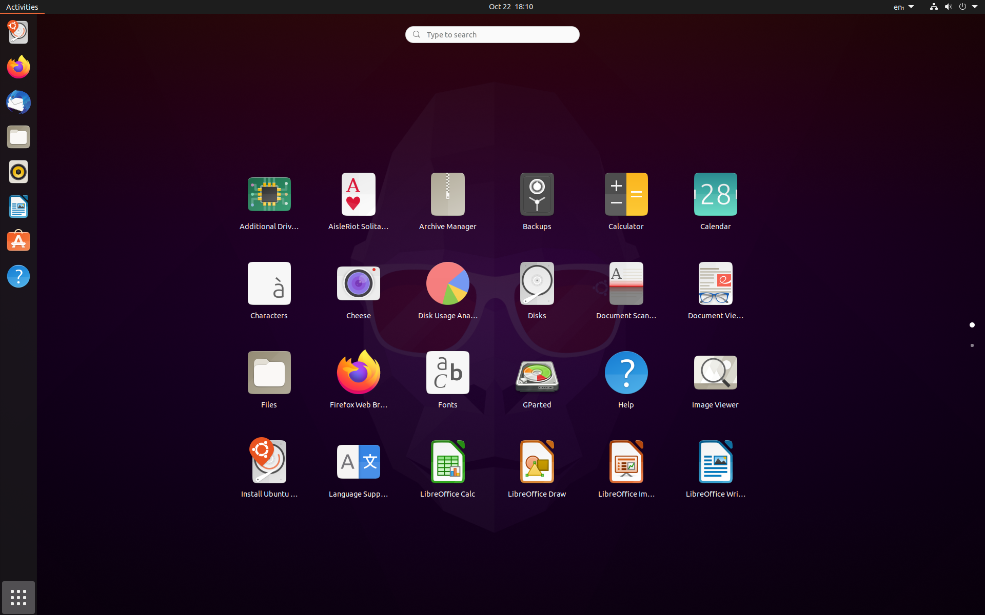 Ubuntu desktop screenshot: 20.10