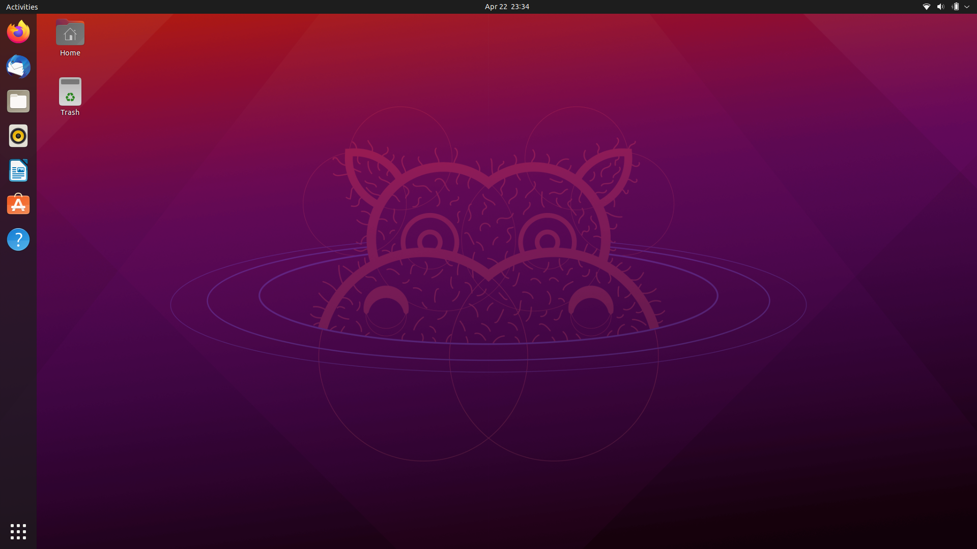 Ubuntu desktop screenshot: 21.04 default gnome desktop