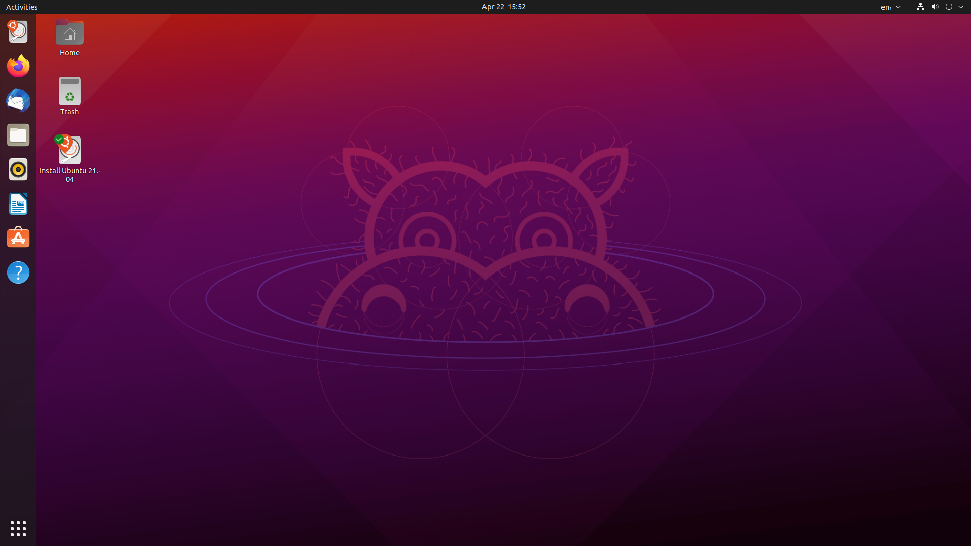 Ubuntu desktop screenshot: 21.04