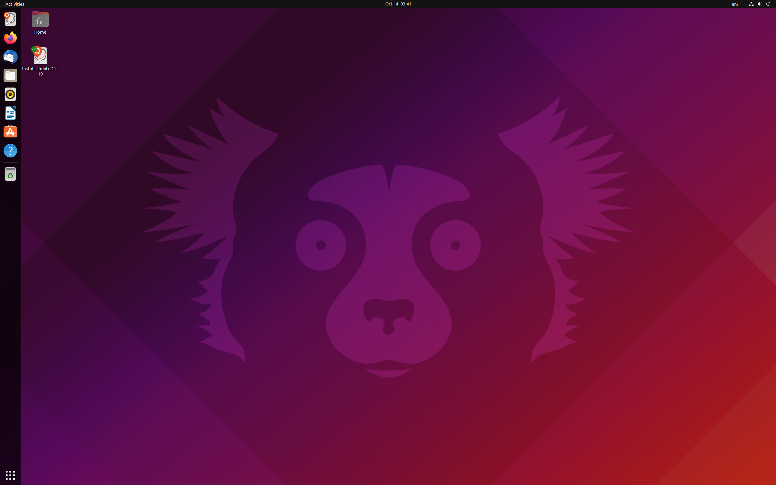 Ubuntu desktop screenshot: 21.10