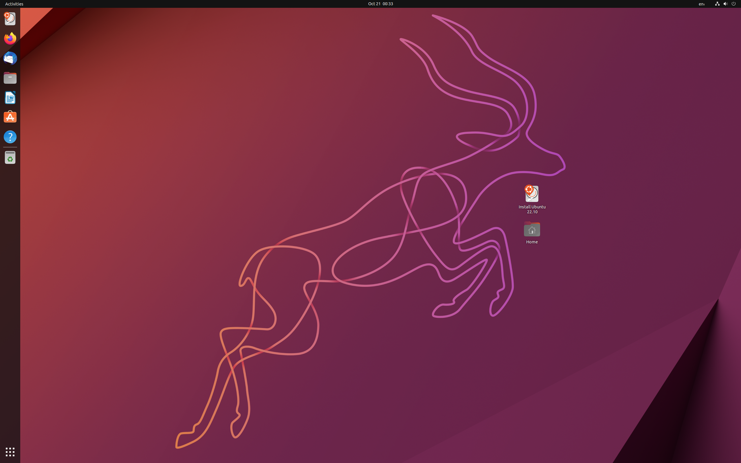 Ubuntu desktop screenshot: 22.10