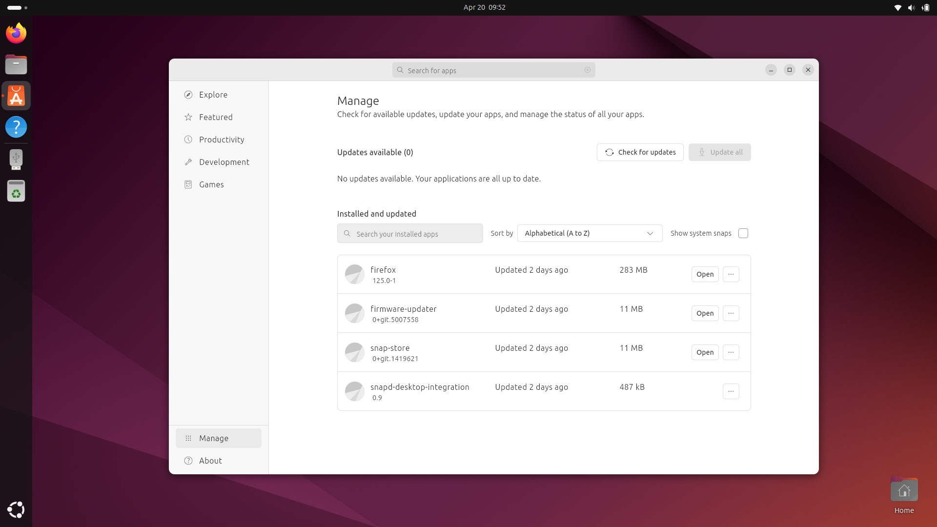 Ubuntu desktop screenshot: 24.04 updates